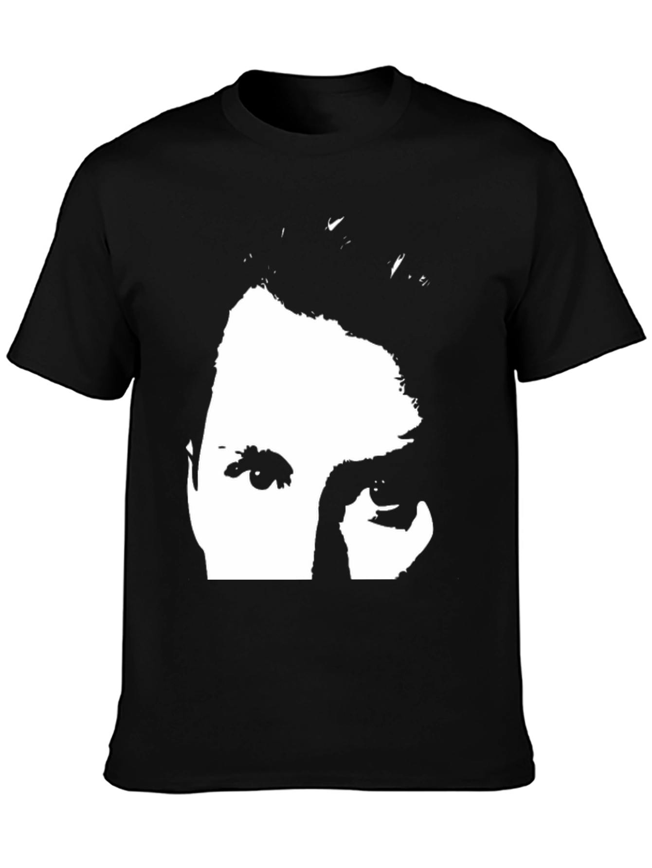 Black T-Shirt with Face Graphic