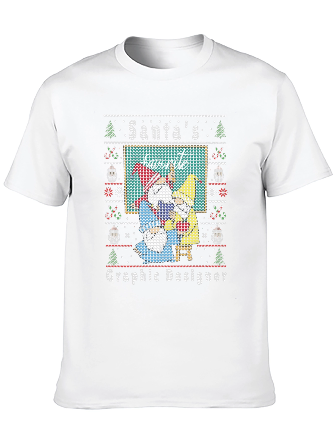 Santas Favorite Graphic Designer Ugly Christmas T-Shirt