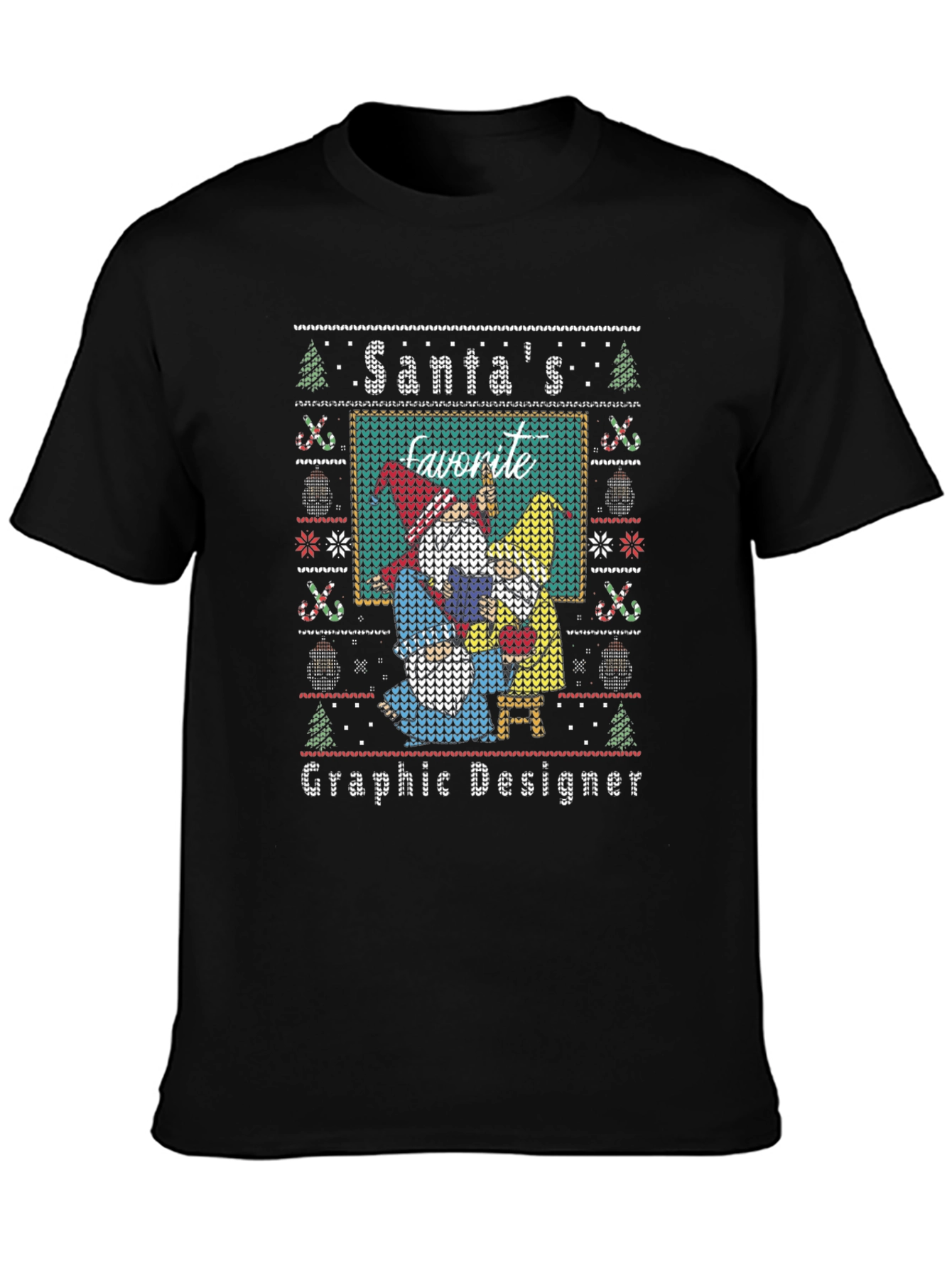 Santas Favorite Graphic Designer Ugly Christmas T-Shirt