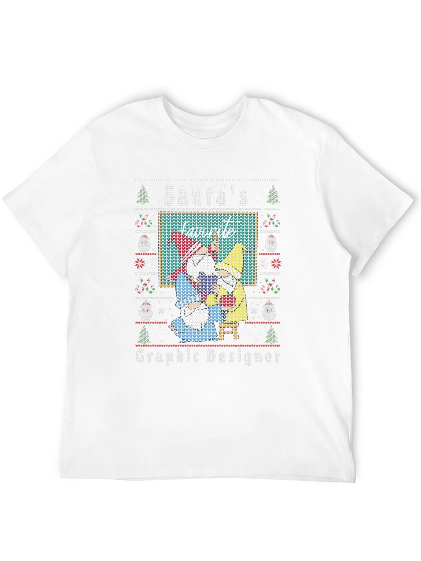 Santas Favorite Graphic Designer Ugly Christmas T-Shirt