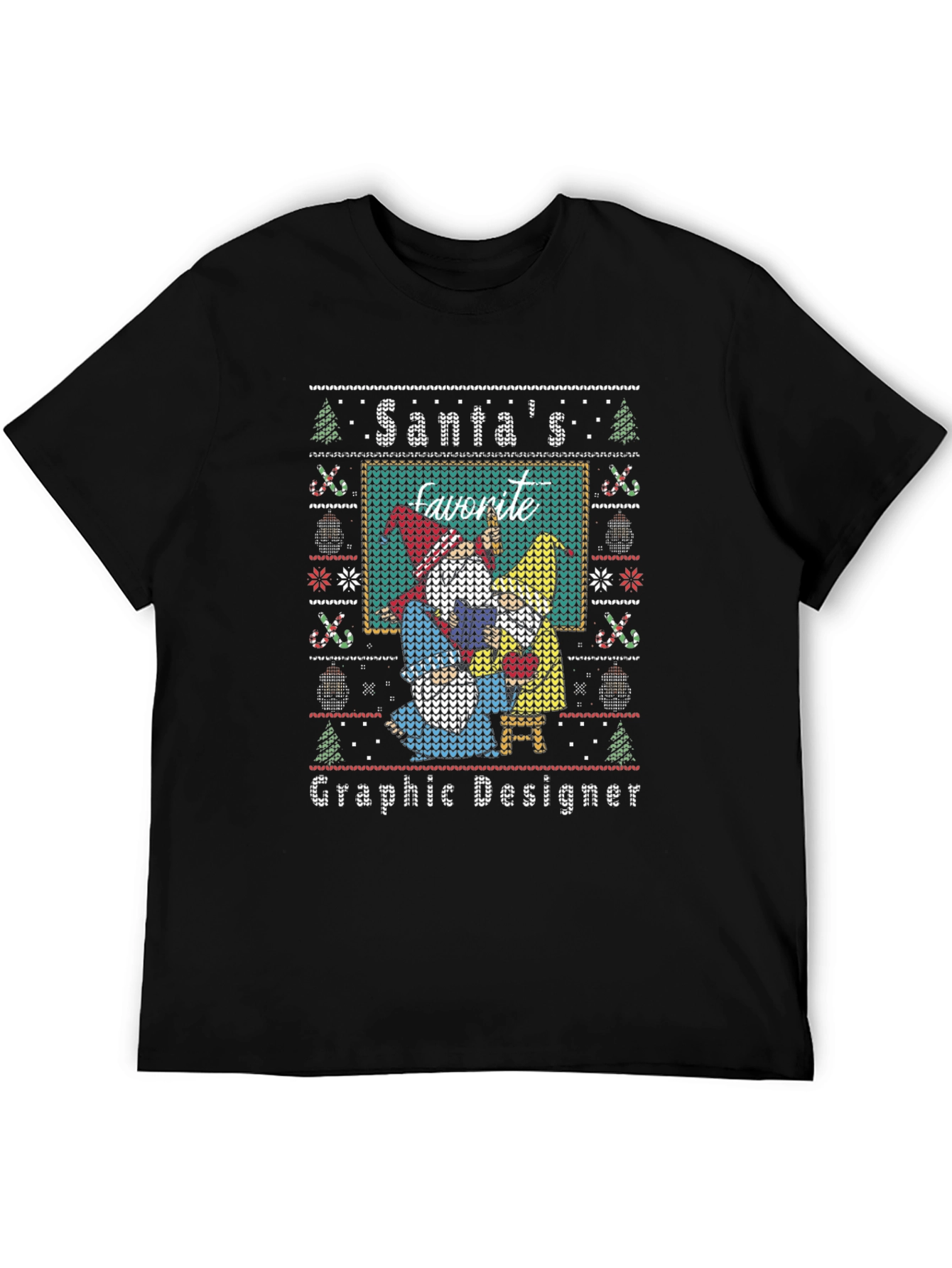 Santas Favorite Graphic Designer Ugly Christmas T-Shirt