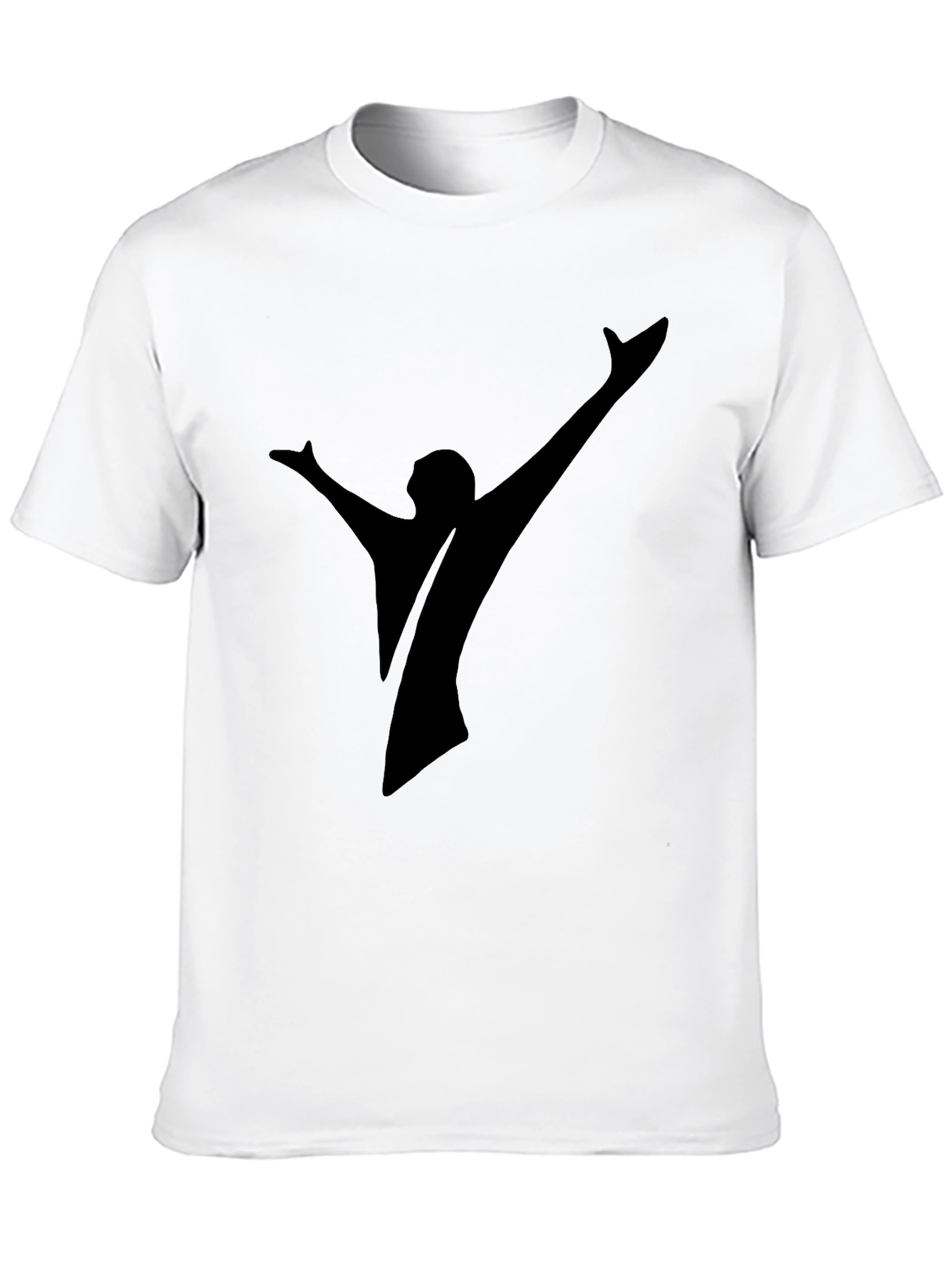 Black Graphic Tee - Arms Raised Silhouette T-Shirt