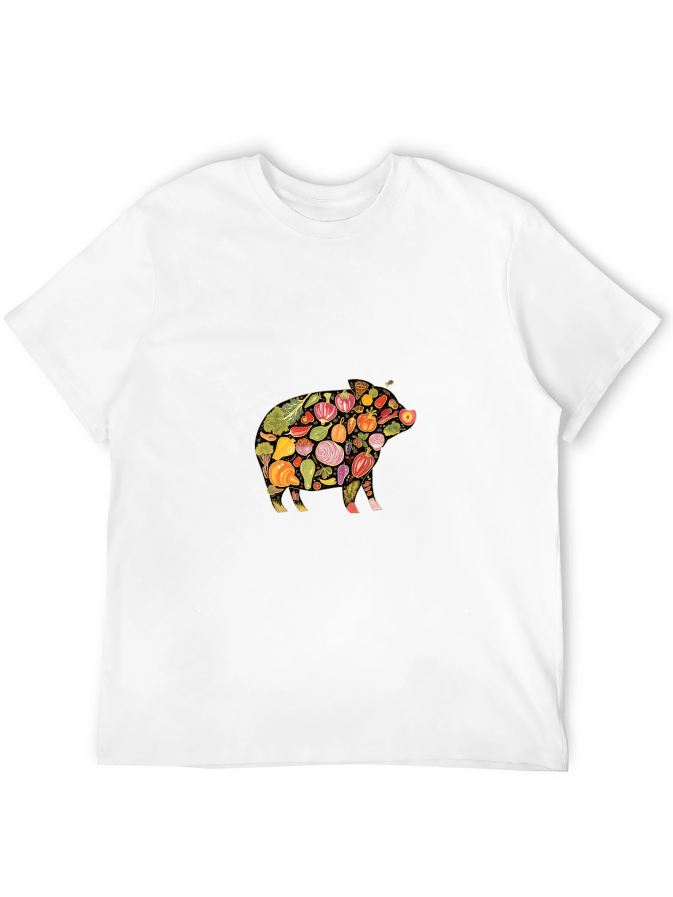 Veggie Pig Black T-Shirt - Unique Food Lover Design