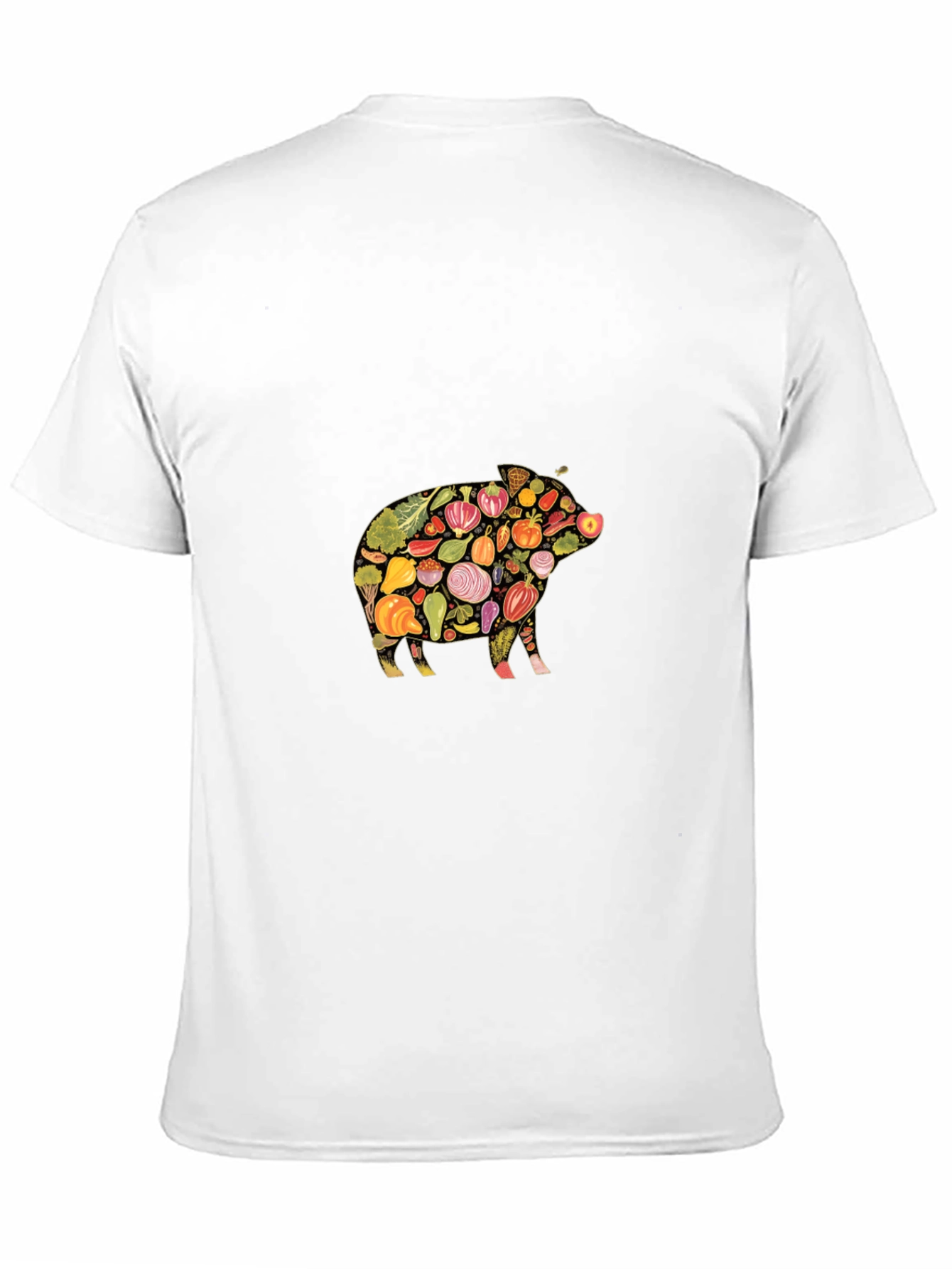 Veggie Pig Black T-Shirt - Unique Food Lover Design