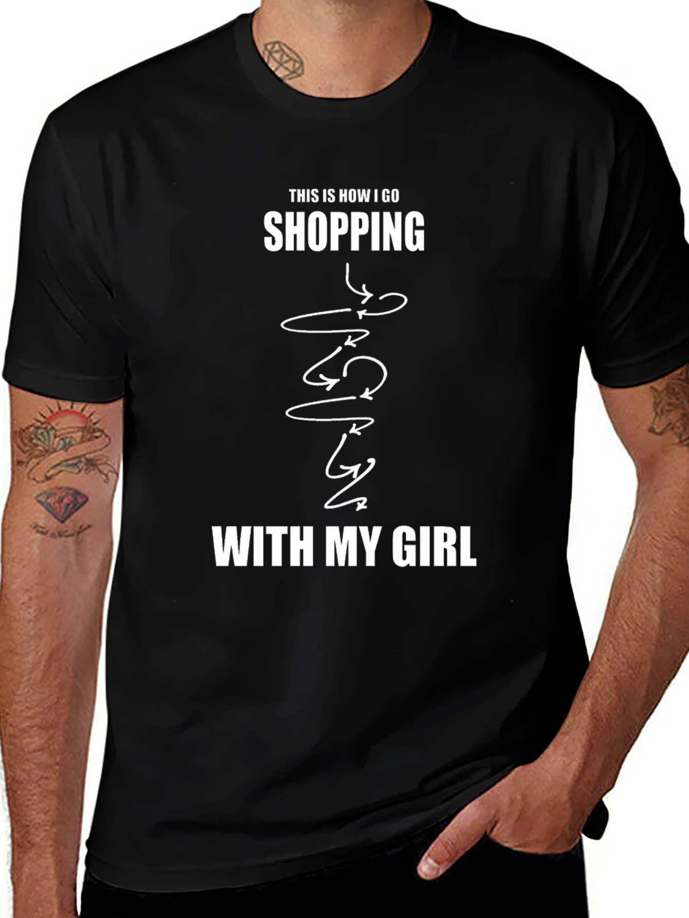 Shopping With My Girl Black T-Shirt