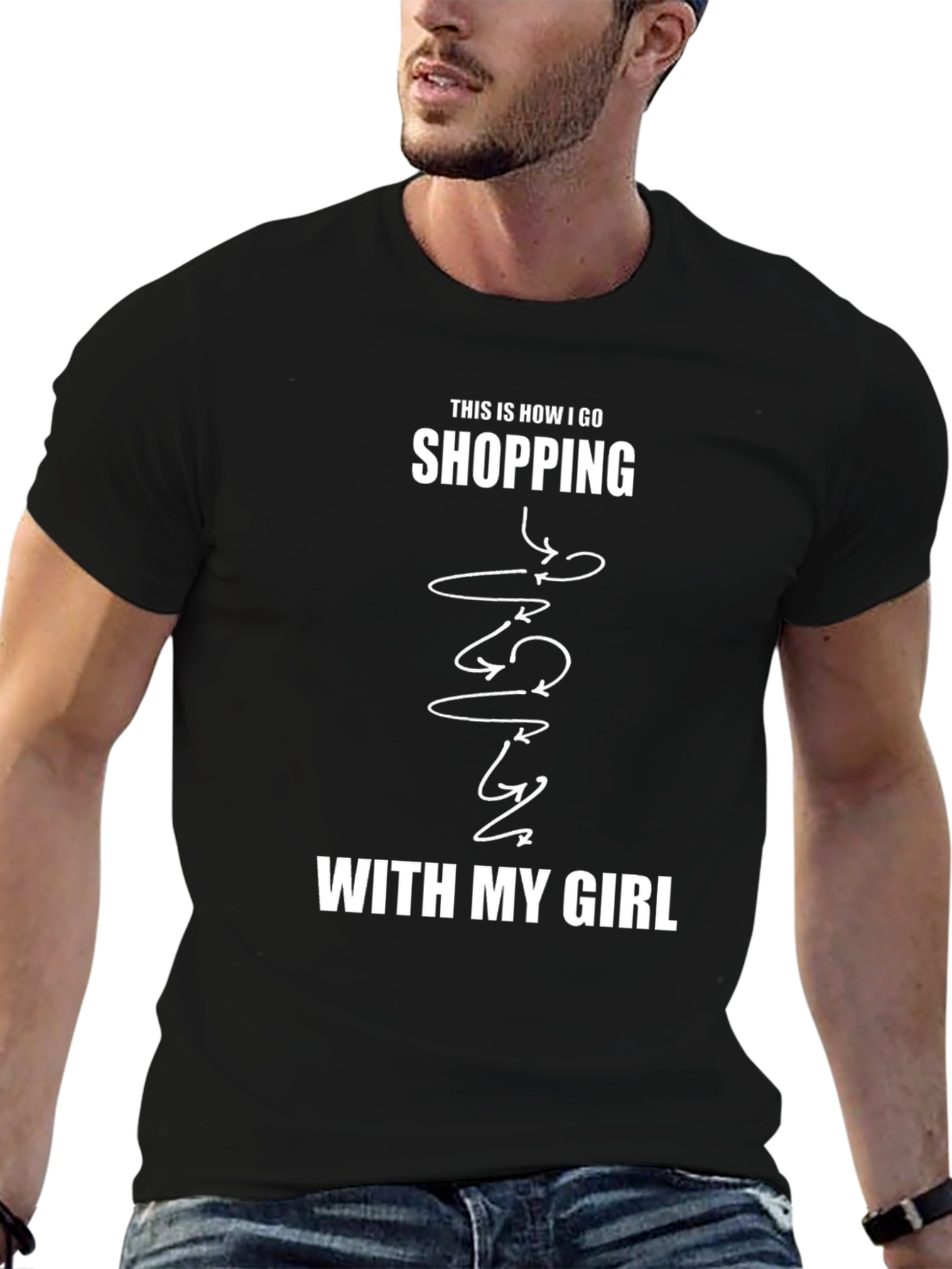 Shopping With My Girl Black T-Shirt