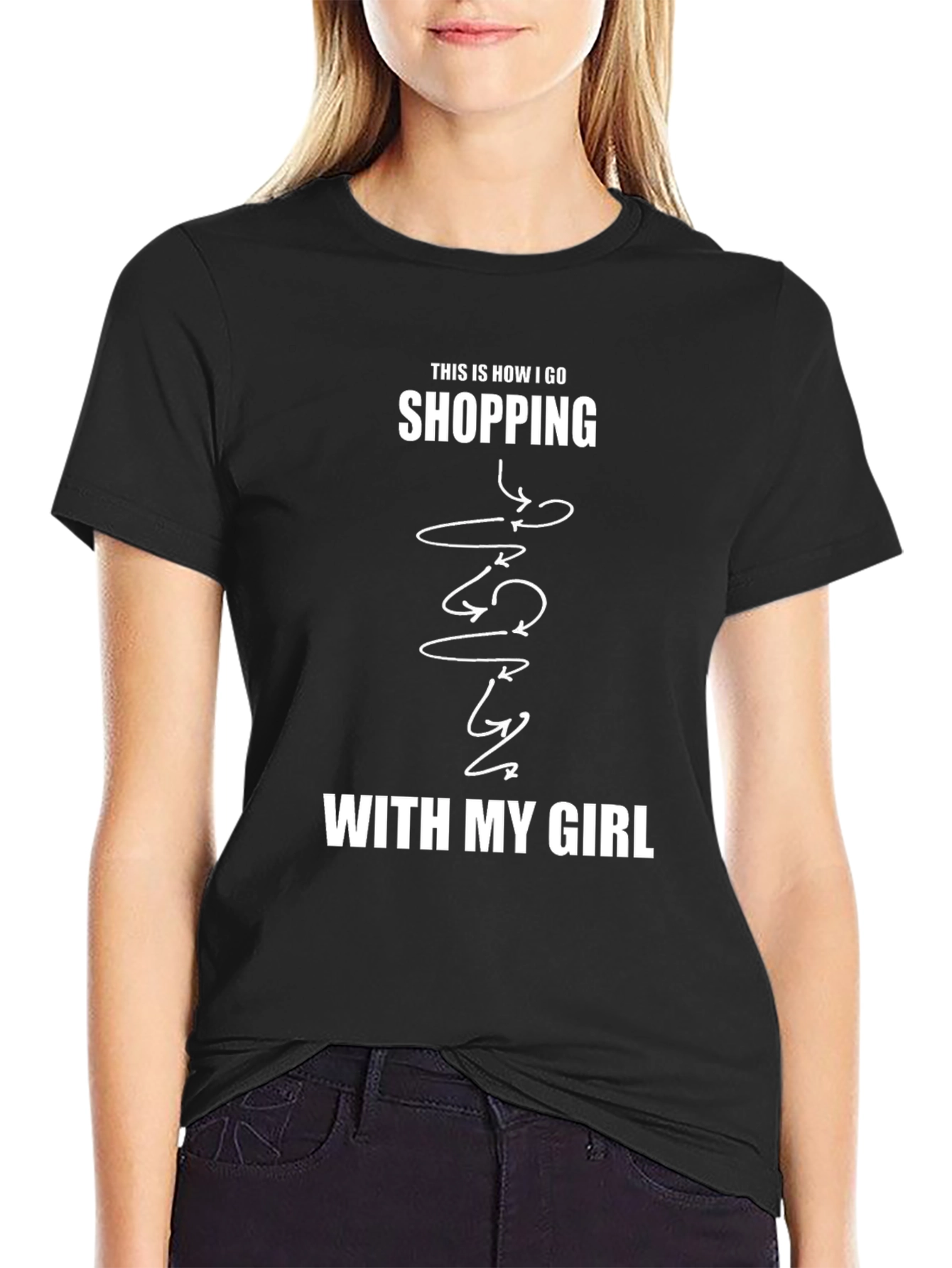Shopping With My Girl Black T-Shirt