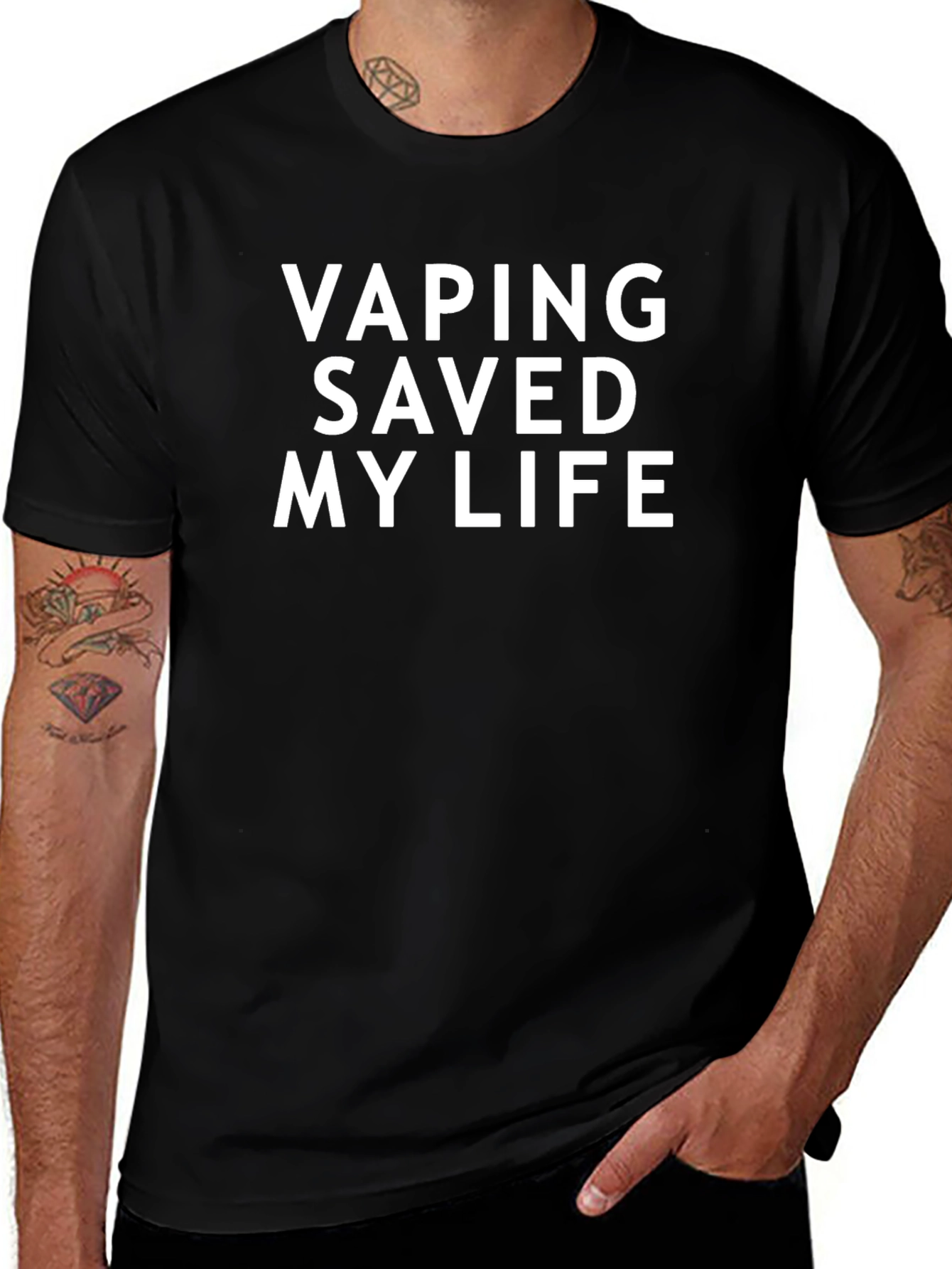 Vaping Saved My Life T-Shirt - Black Graphic Tee