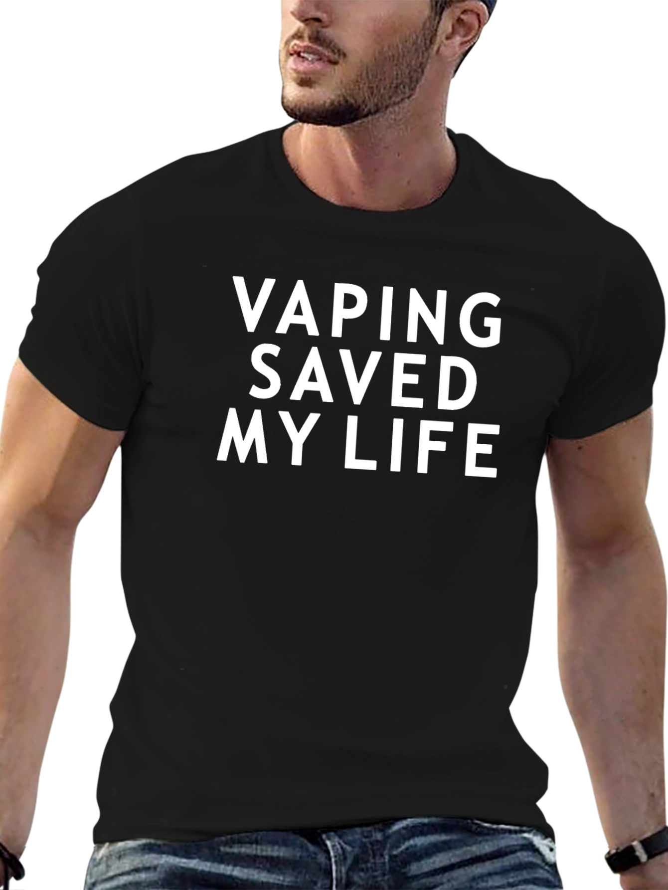 Vaping Saved My Life T-Shirt - Black Graphic Tee