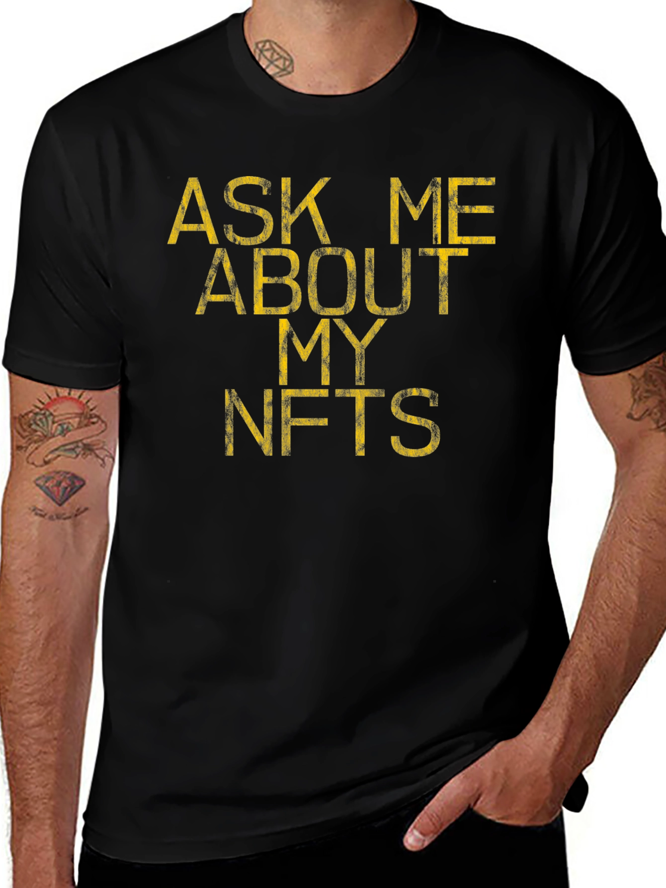 Ask Me About My NFTs Black T-Shirt