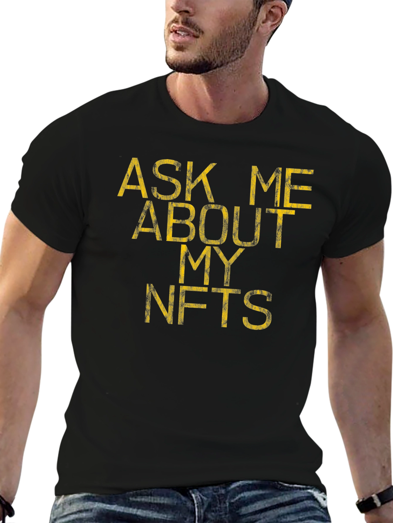 Ask Me About My NFTs Black T-Shirt