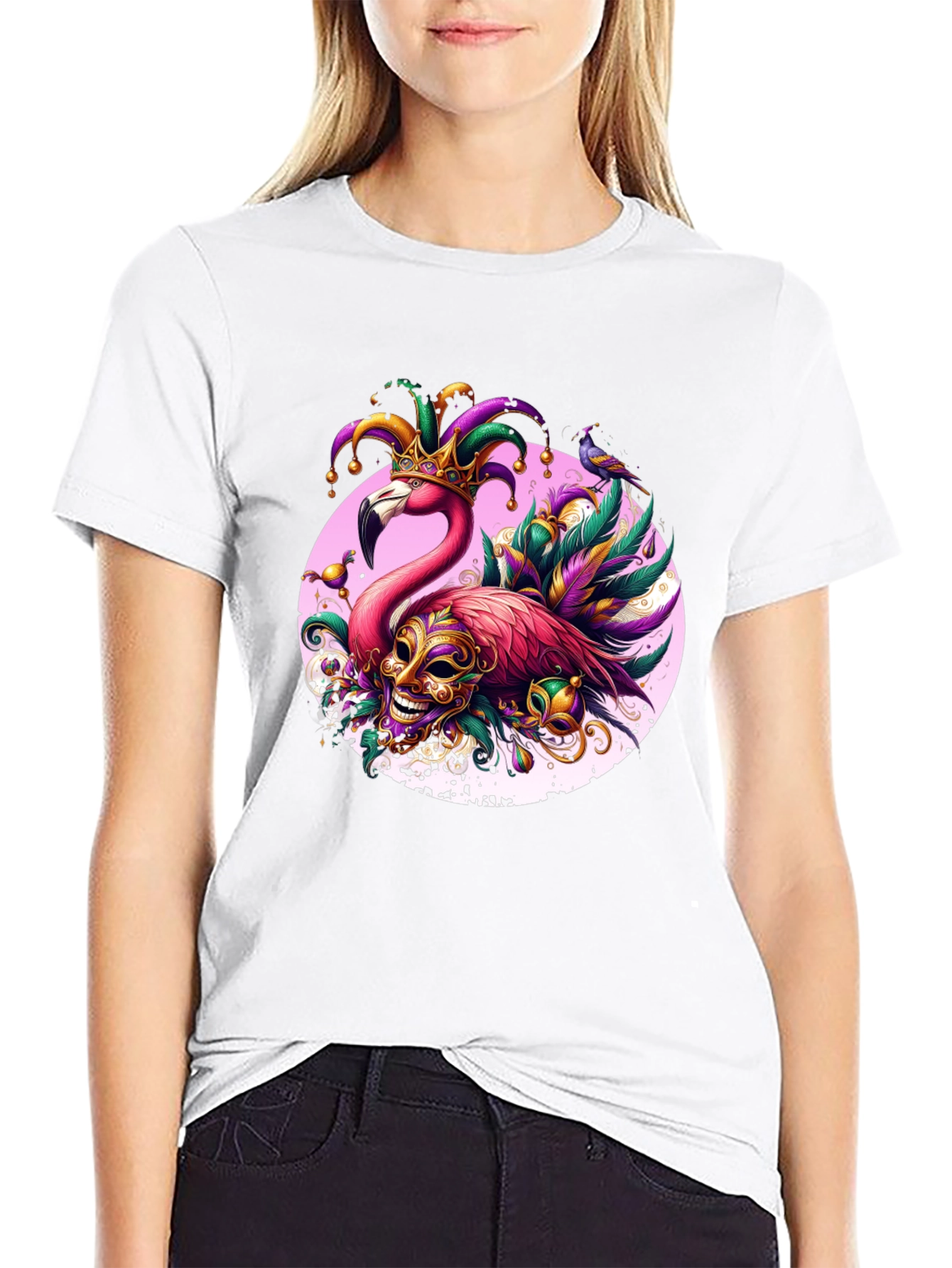 Flamingo Mardi Gras T-Shirt