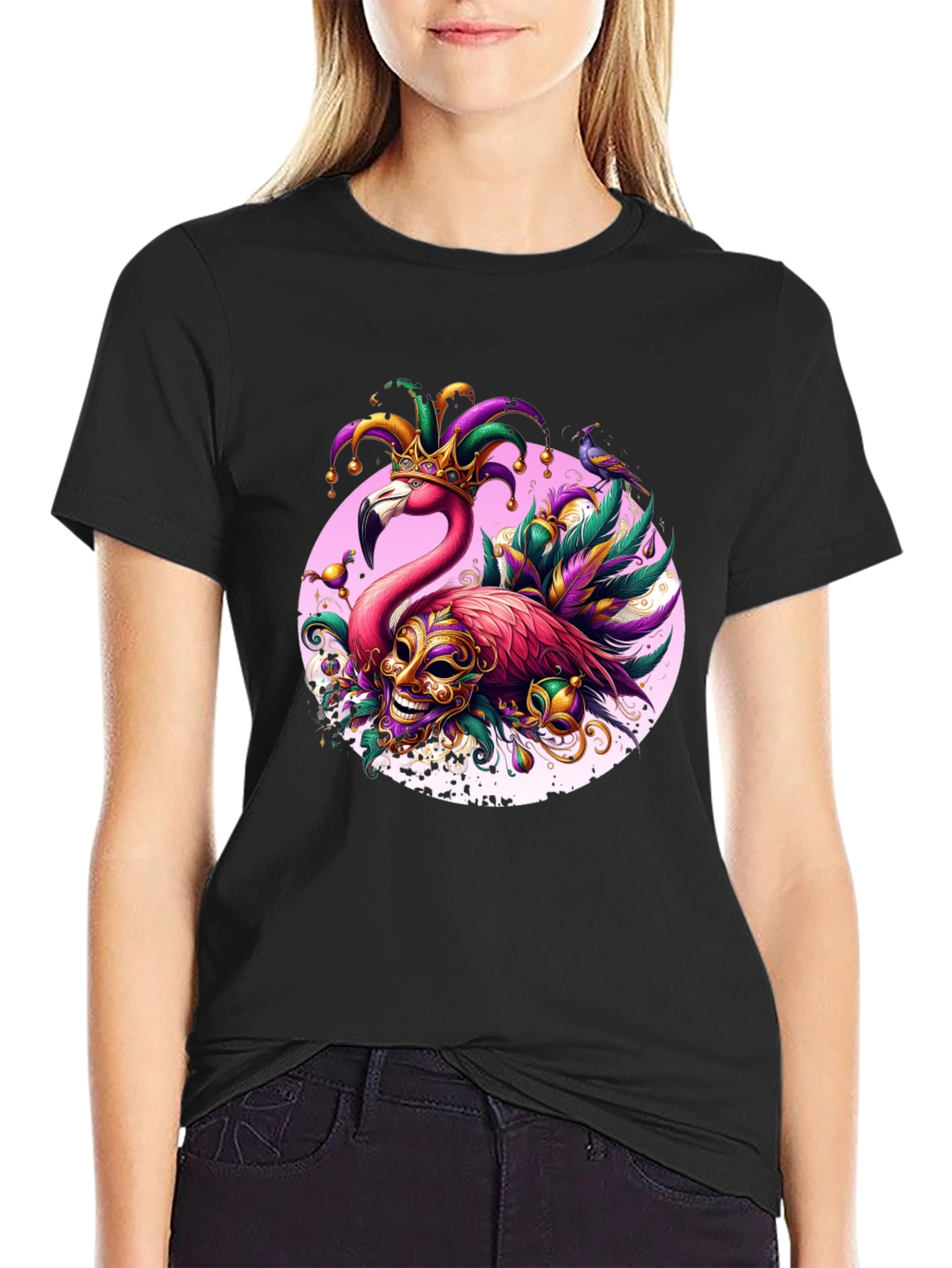 Flamingo Mardi Gras T-Shirt