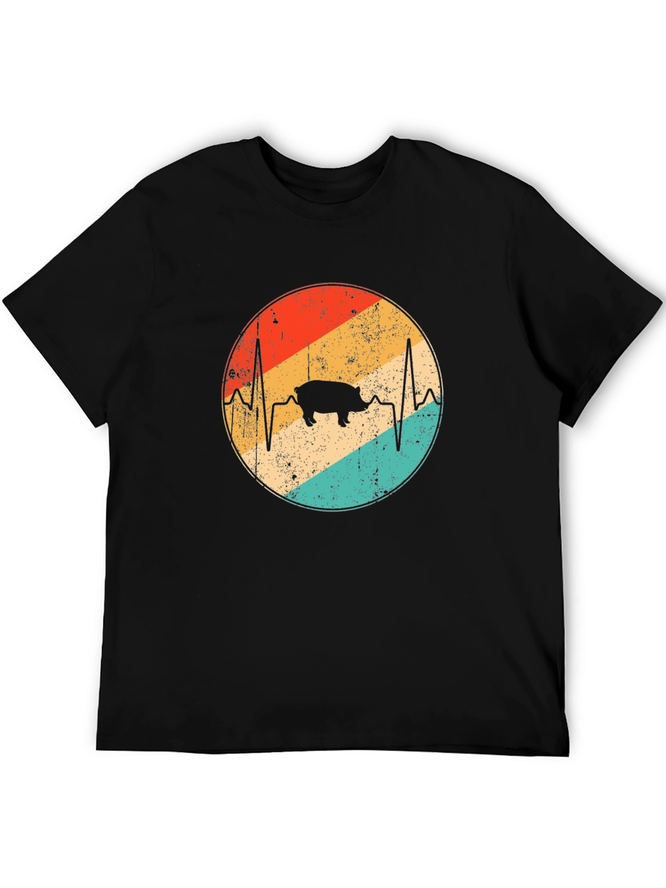 Retro Pig Heartbeat T-Shirt