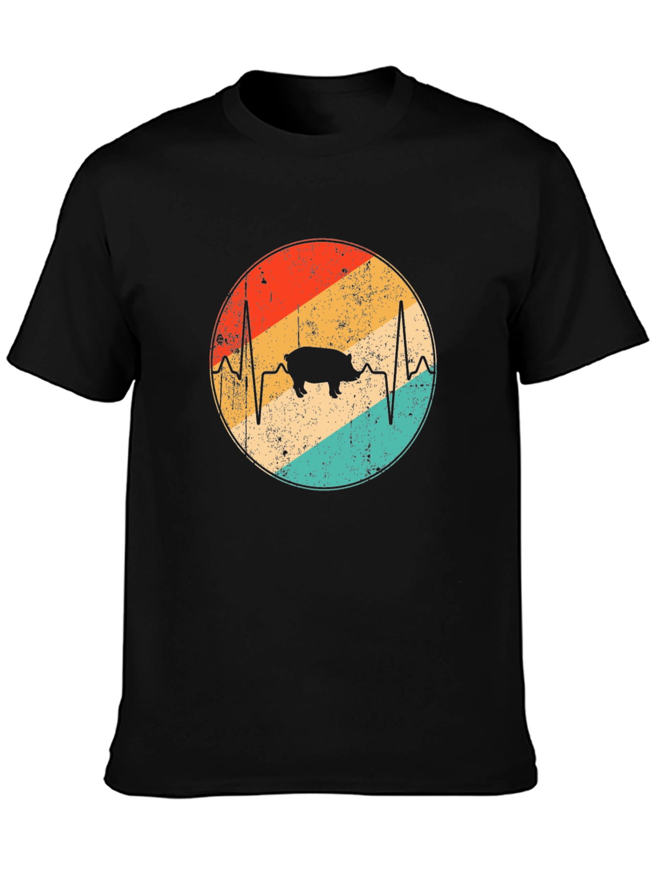 Retro Pig Heartbeat T-Shirt