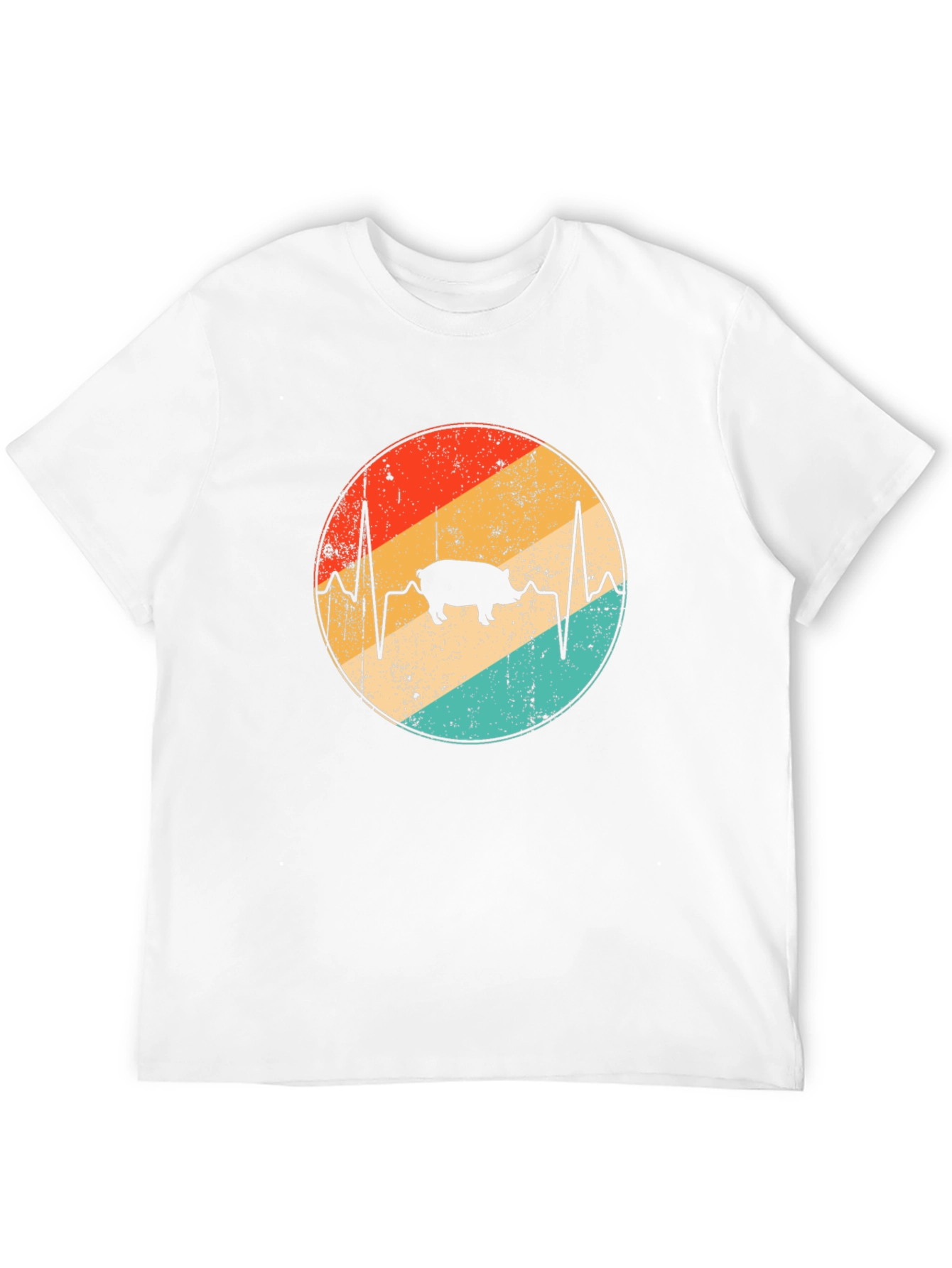Retro Pig Heartbeat T-Shirt