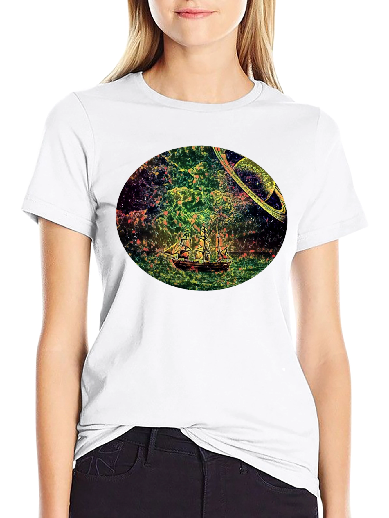 Celestial Ship Graphic T-Shirt