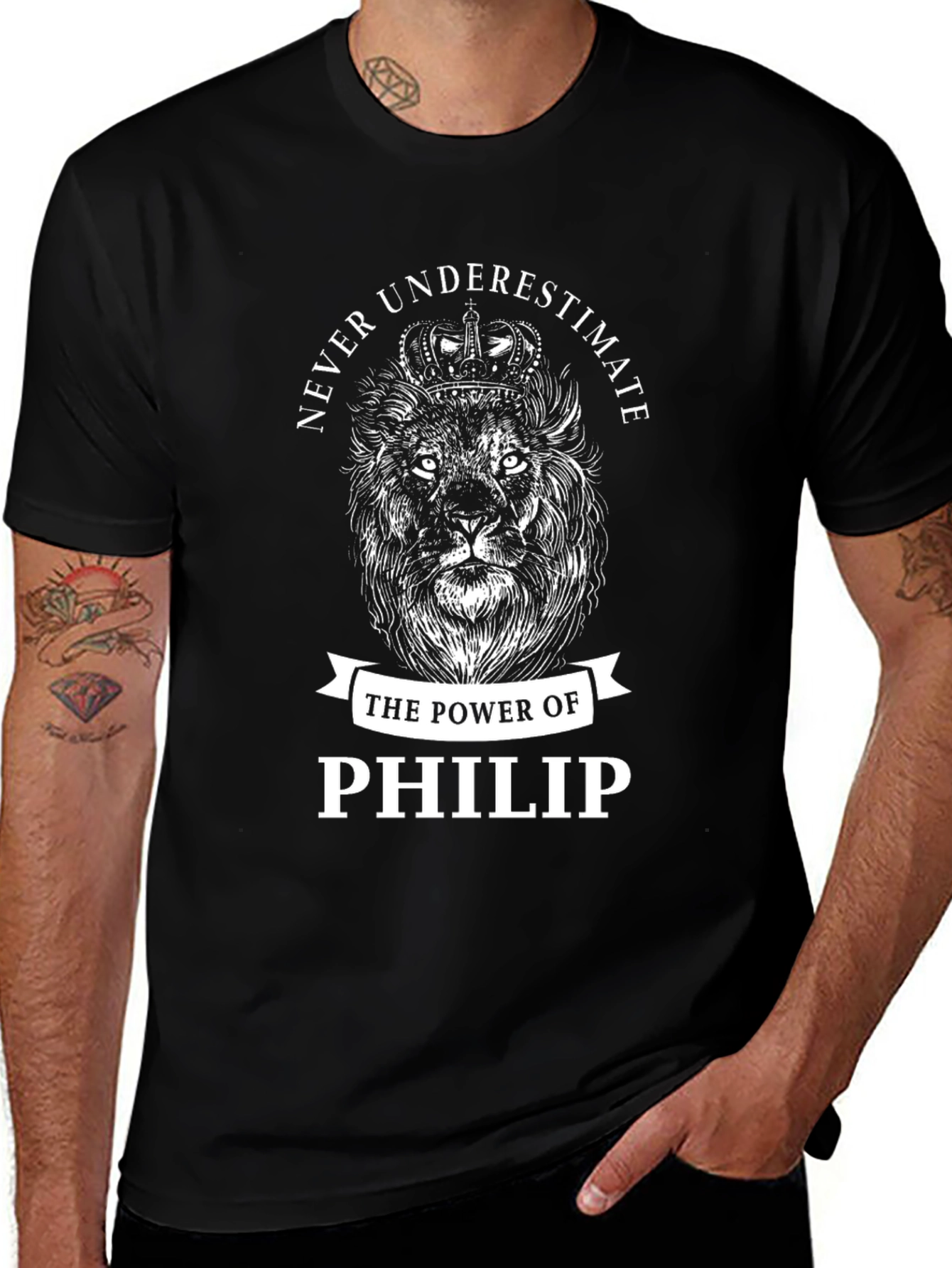 Never Underestimate Philip Lion Graphic T-Shirt