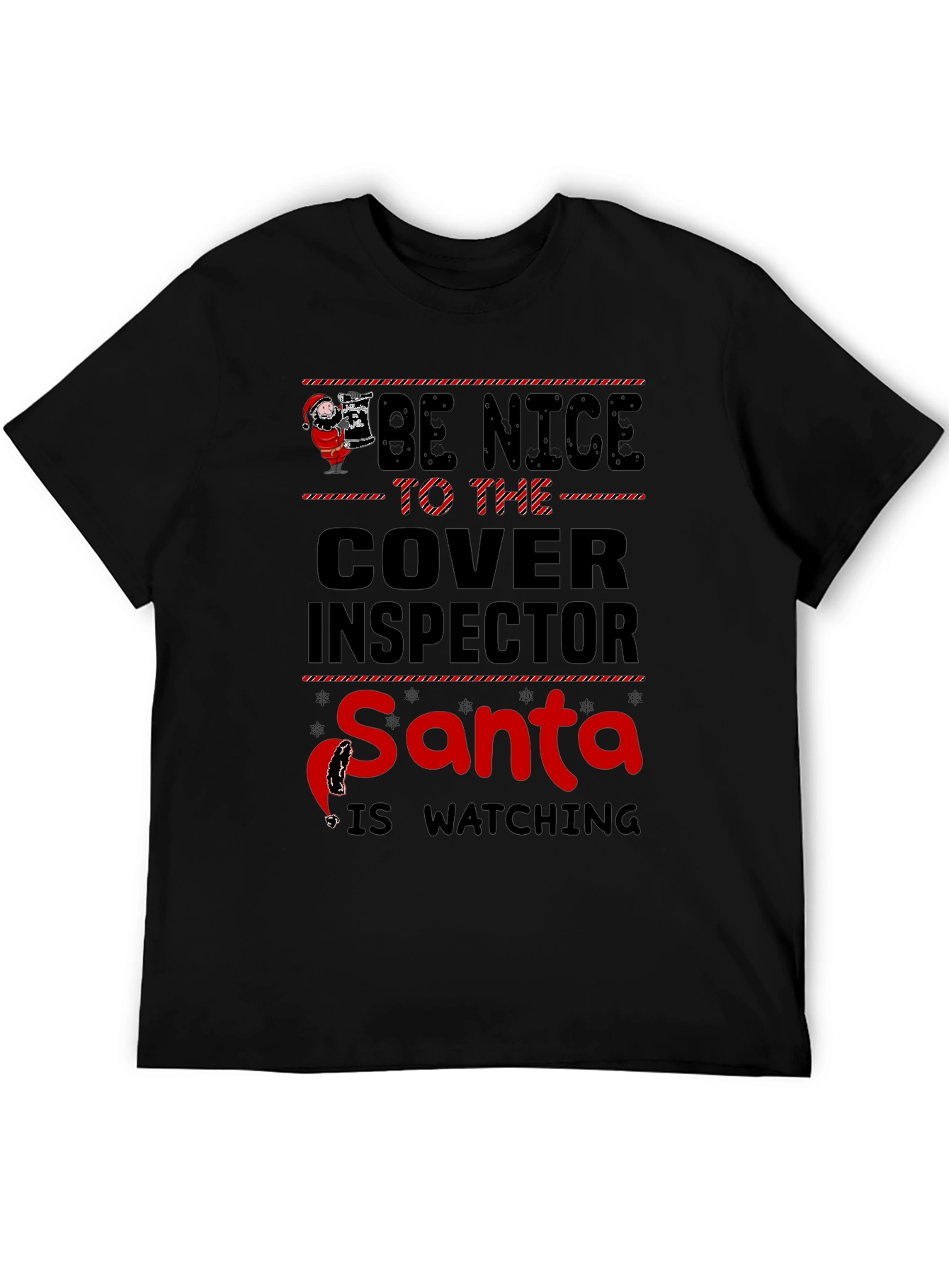 Funny Santa Cover Inspector Christmas T-Shirt