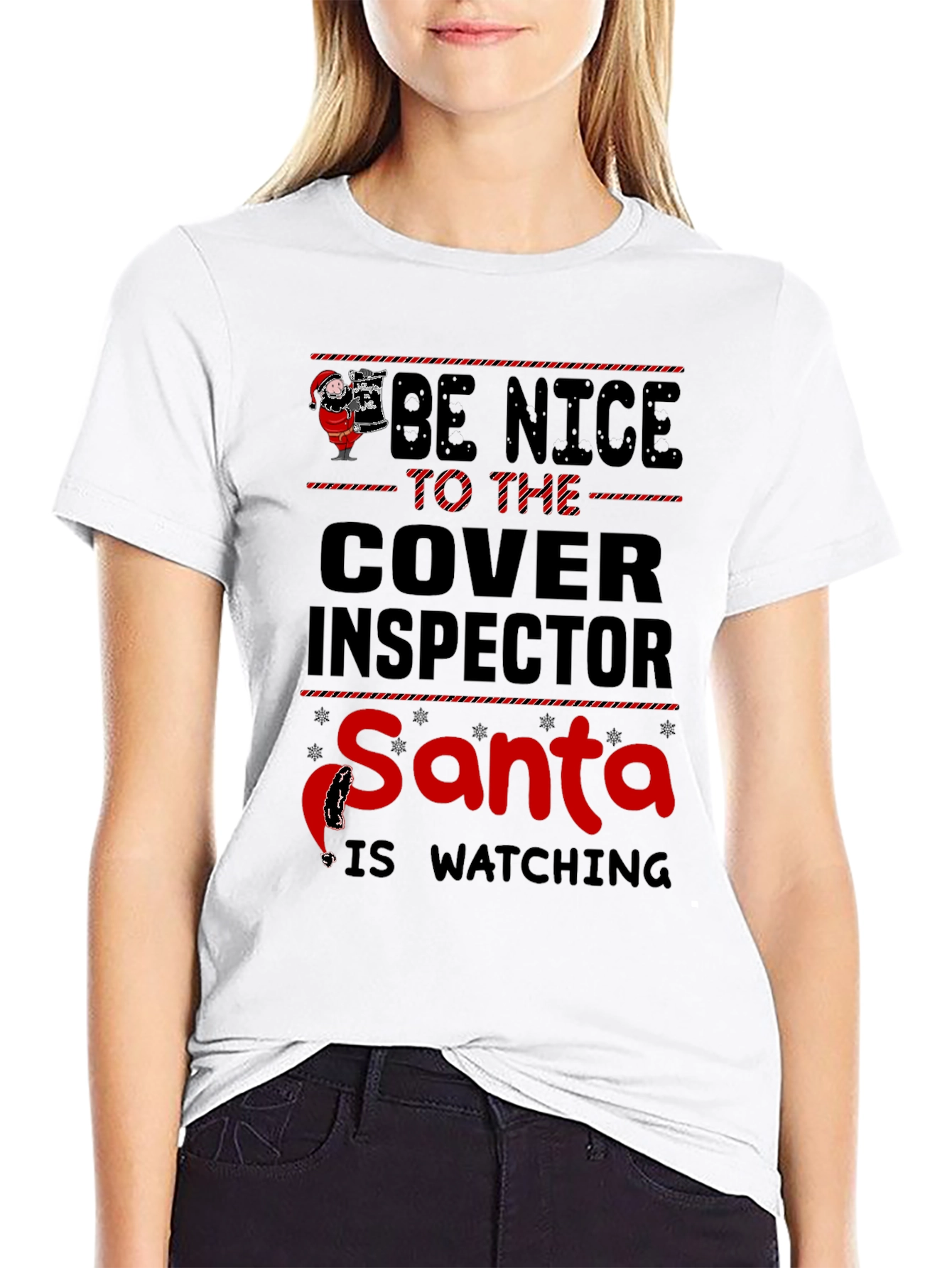 Funny Santa Cover Inspector Christmas T-Shirt