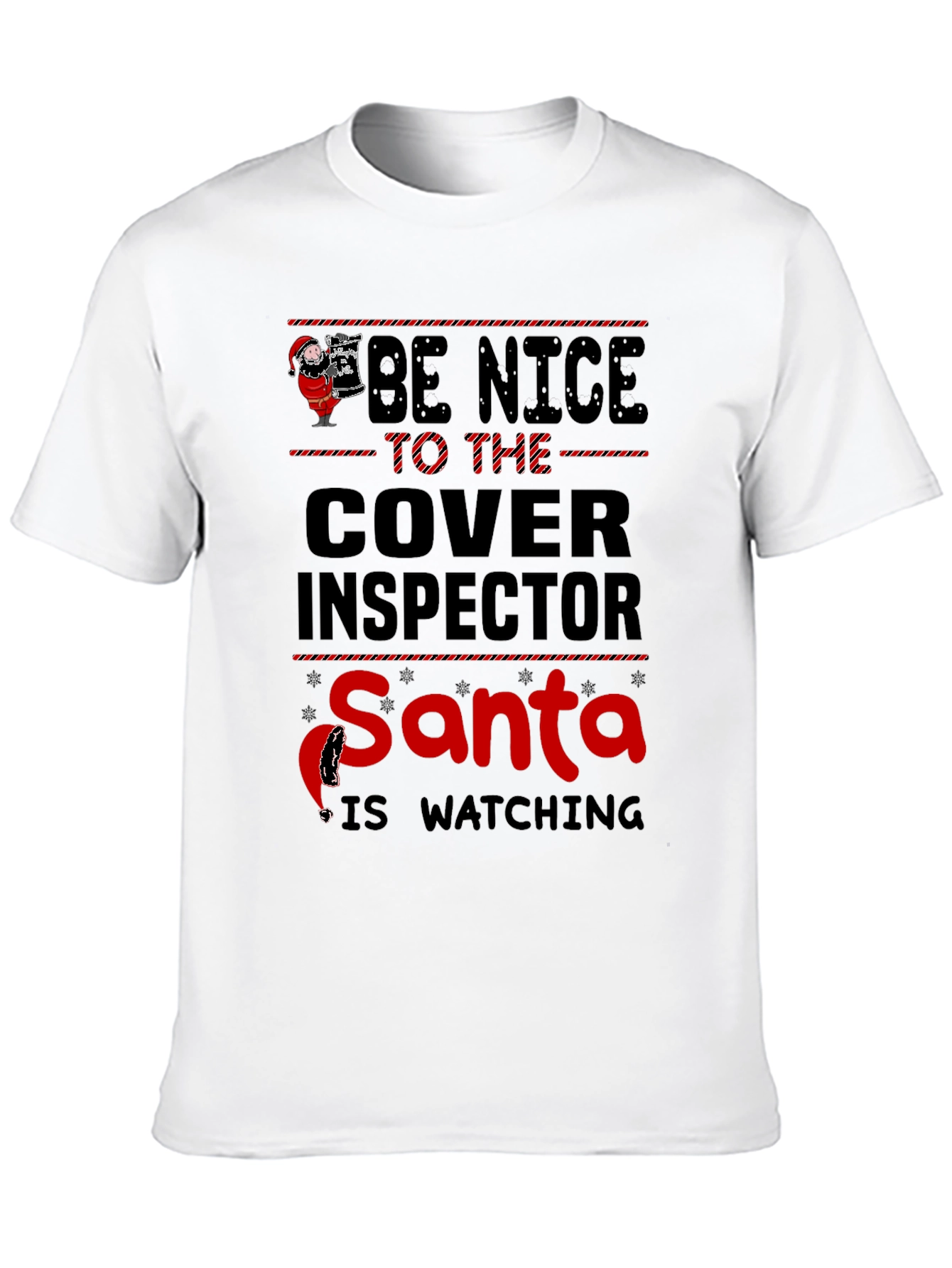 Funny Santa Cover Inspector Christmas T-Shirt