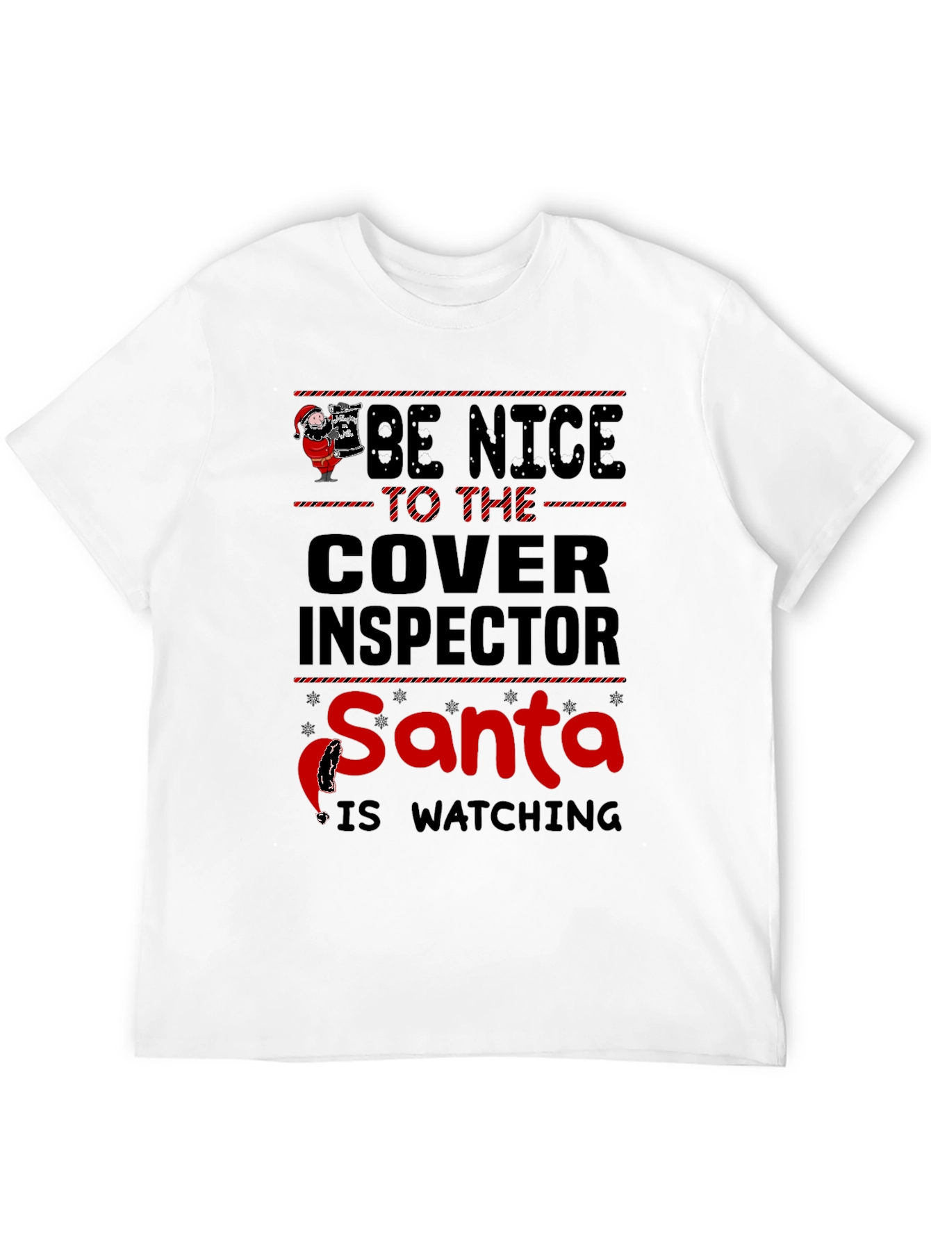 Funny Santa Cover Inspector Christmas T-Shirt