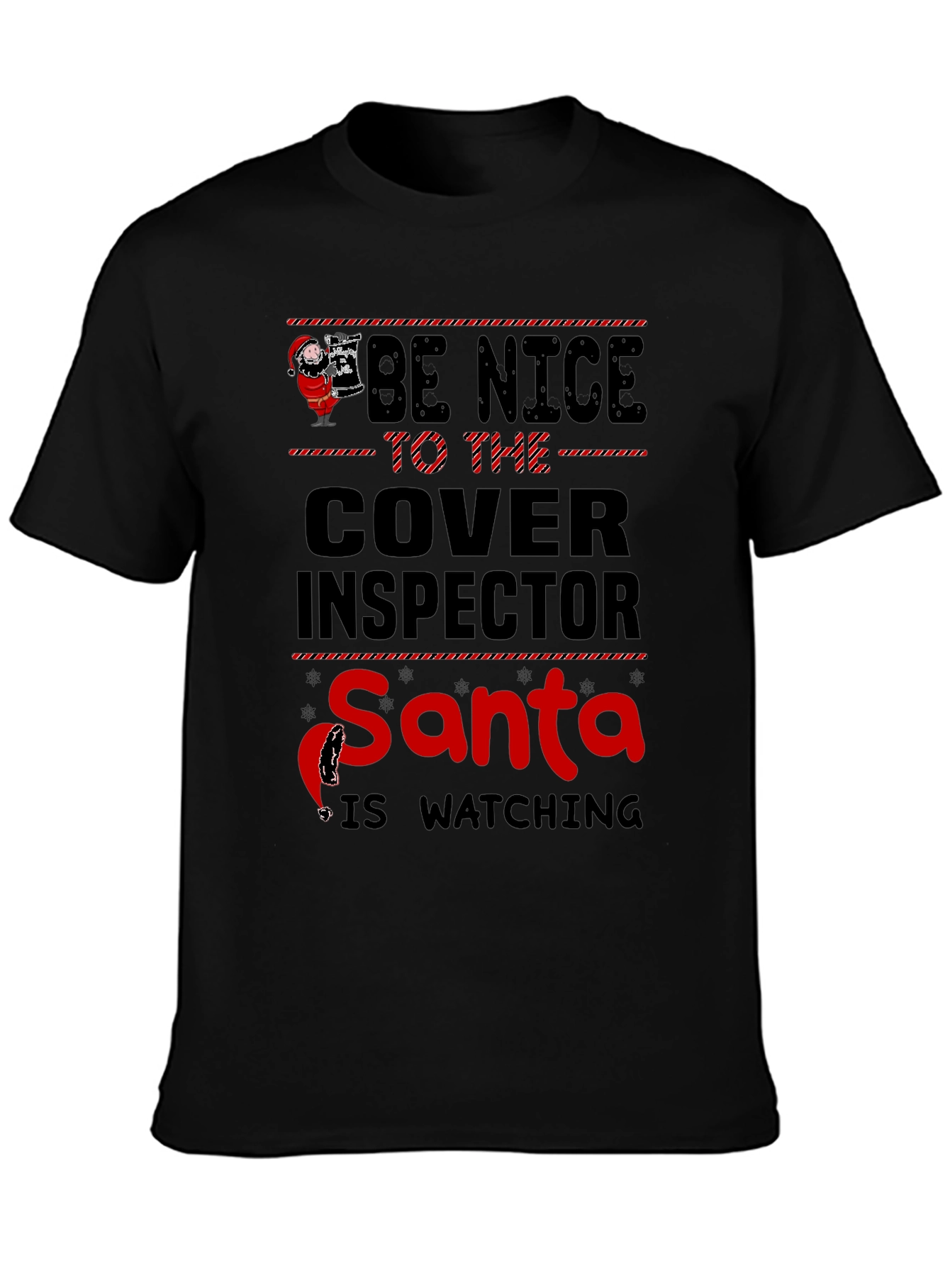Funny Santa Cover Inspector Christmas T-Shirt