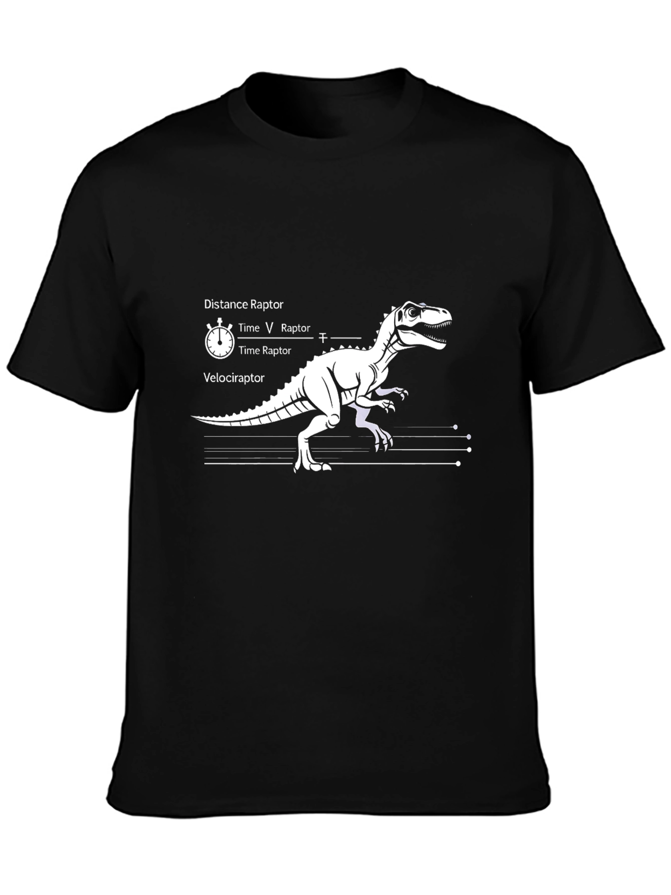 Distance Raptor Velociraptor Black T-Shirt