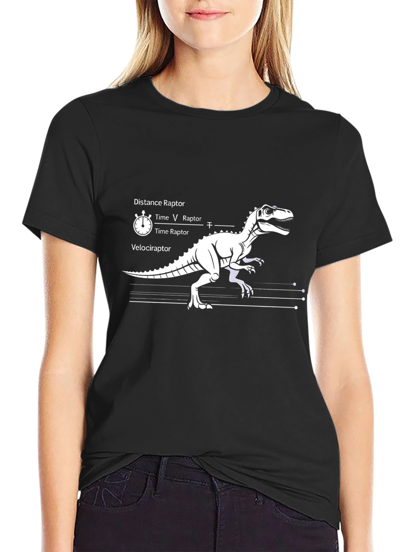 Distance Raptor Velociraptor Black T-Shirt