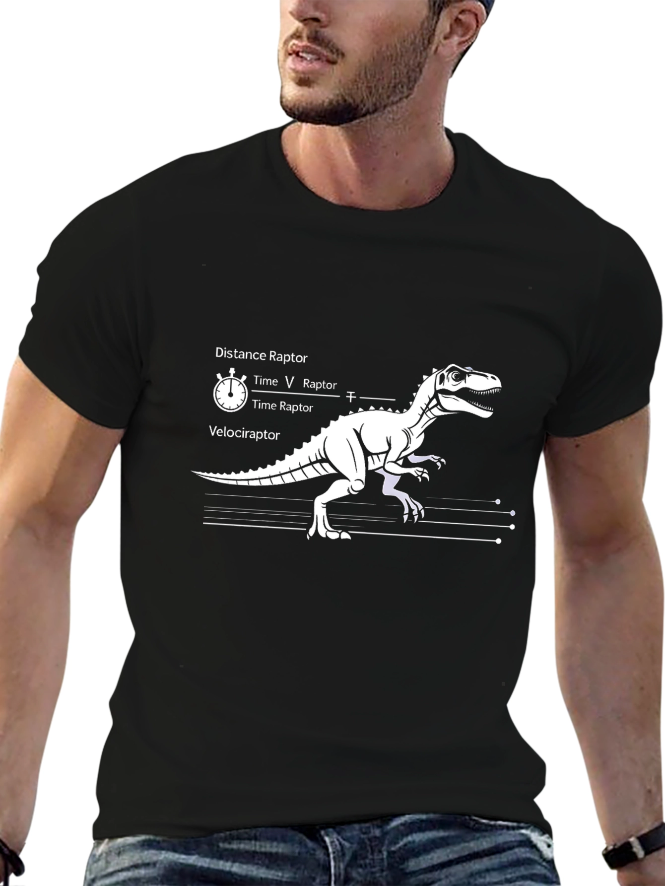 Distance Raptor Velociraptor Black T-Shirt