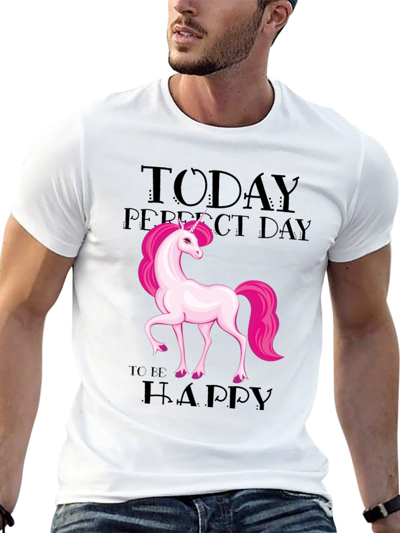Unicorn Perfect Day Black T-Shirt