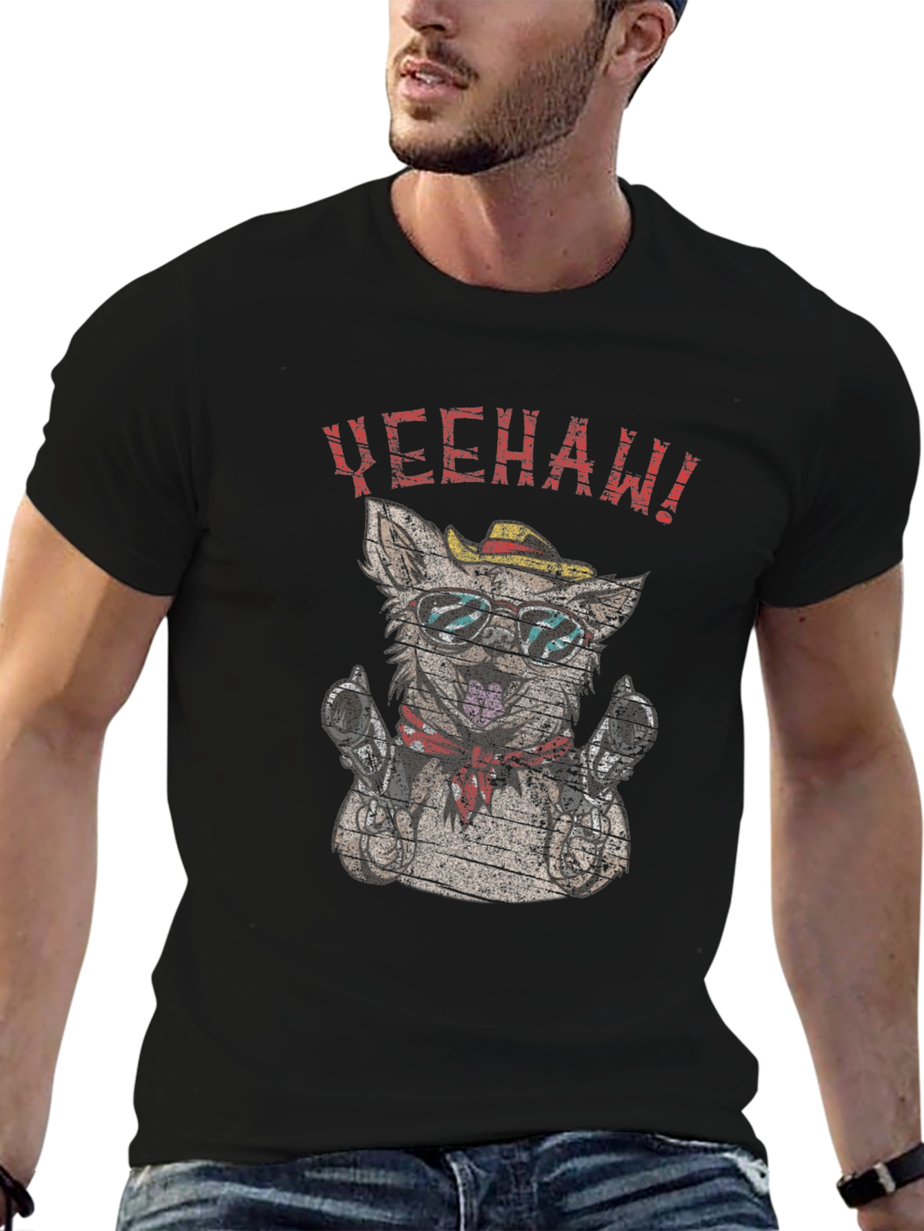Yeehaw Dog T-Shirt - Novelty Graphic Tee