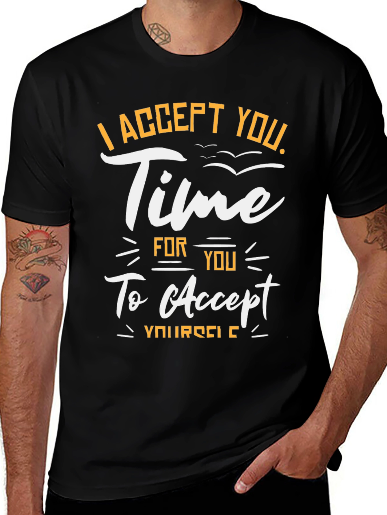 I Accept You Graphic Tee - Black