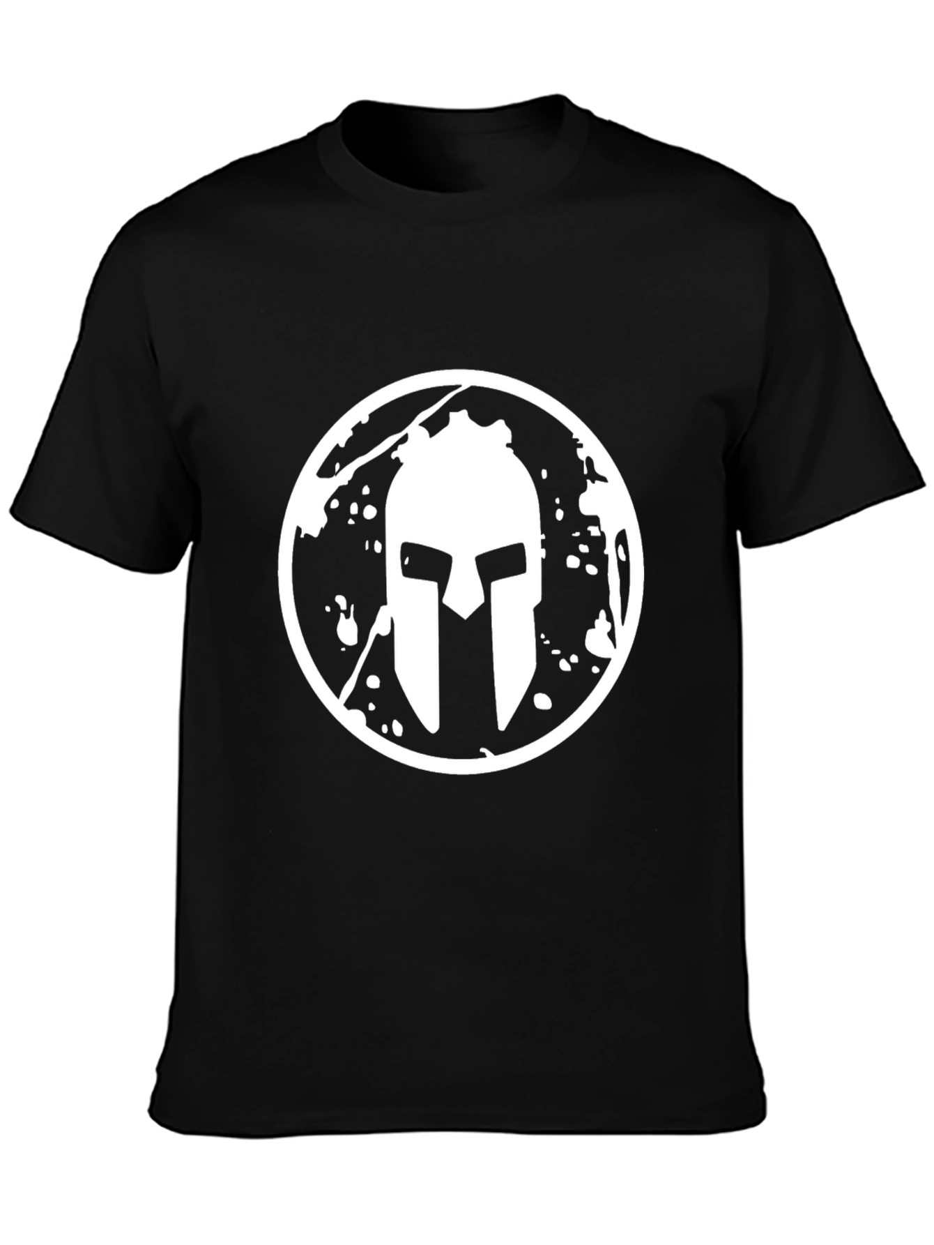 Spartan Helmet Graphic Tee - Black Casual Shirt