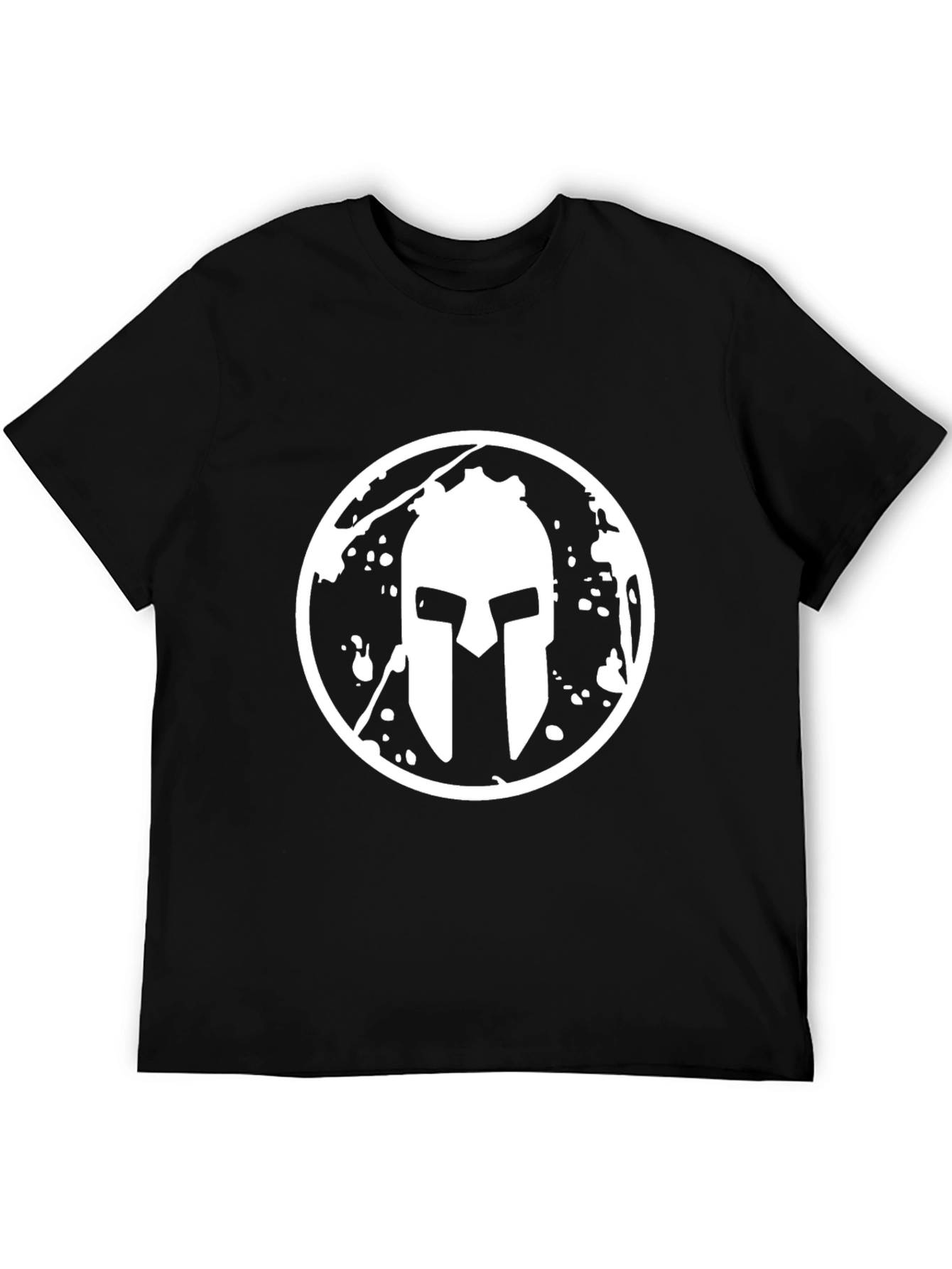 Spartan Helmet Graphic Tee - Black Casual Shirt