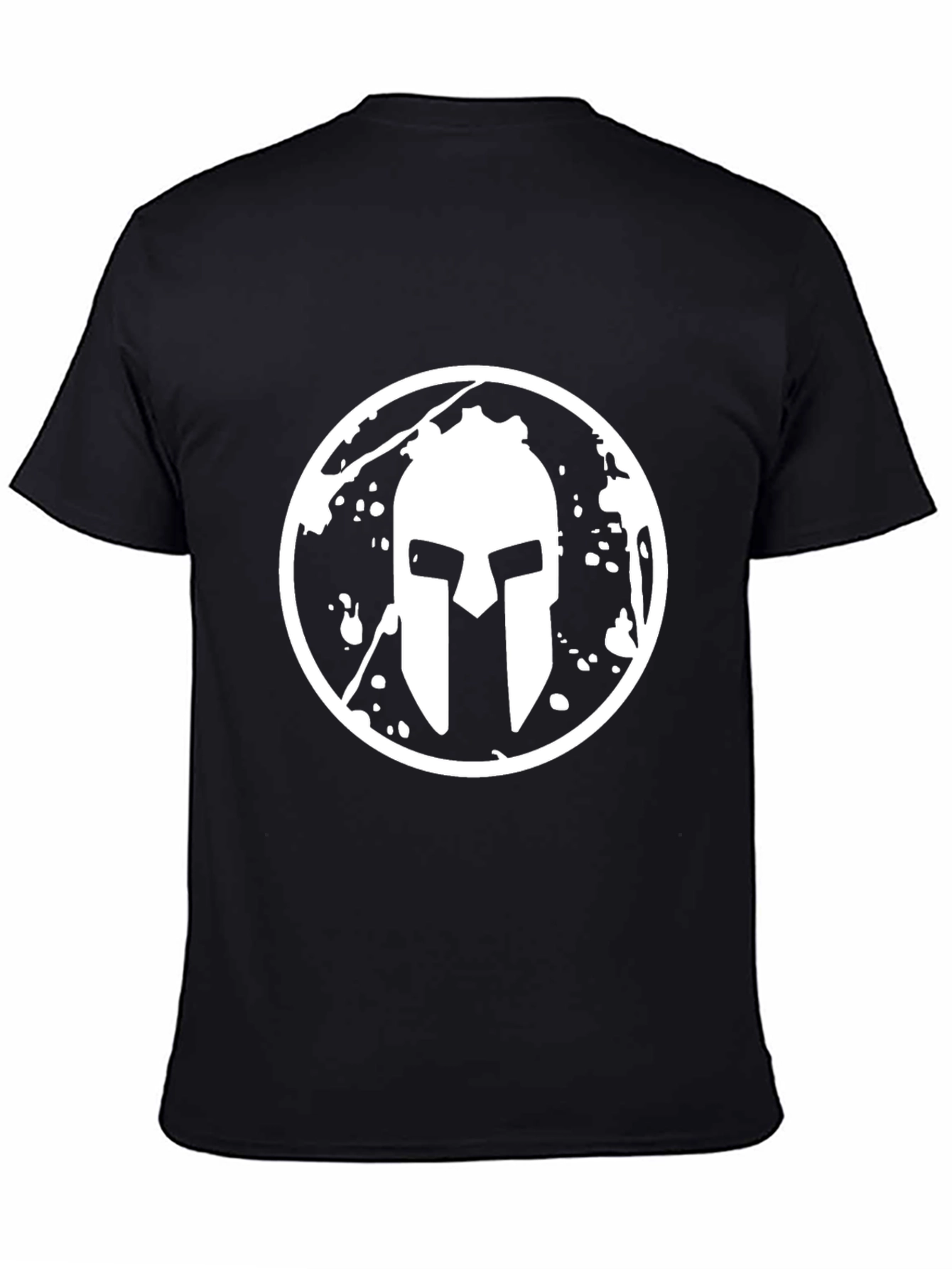 Spartan Helmet Graphic Tee - Black Casual Shirt