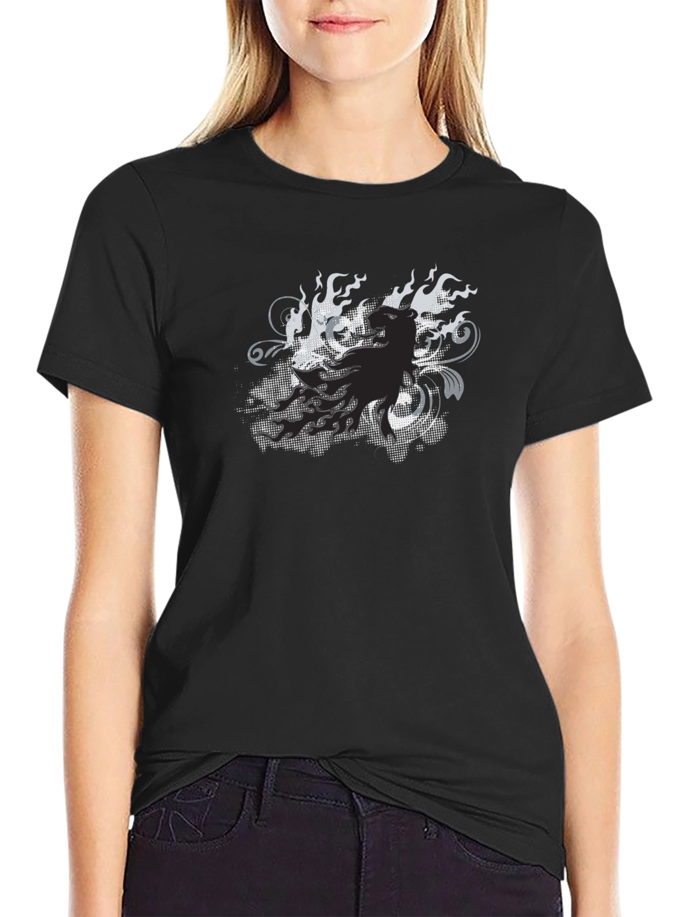 Edgy Graphic Print Black T-Shirt