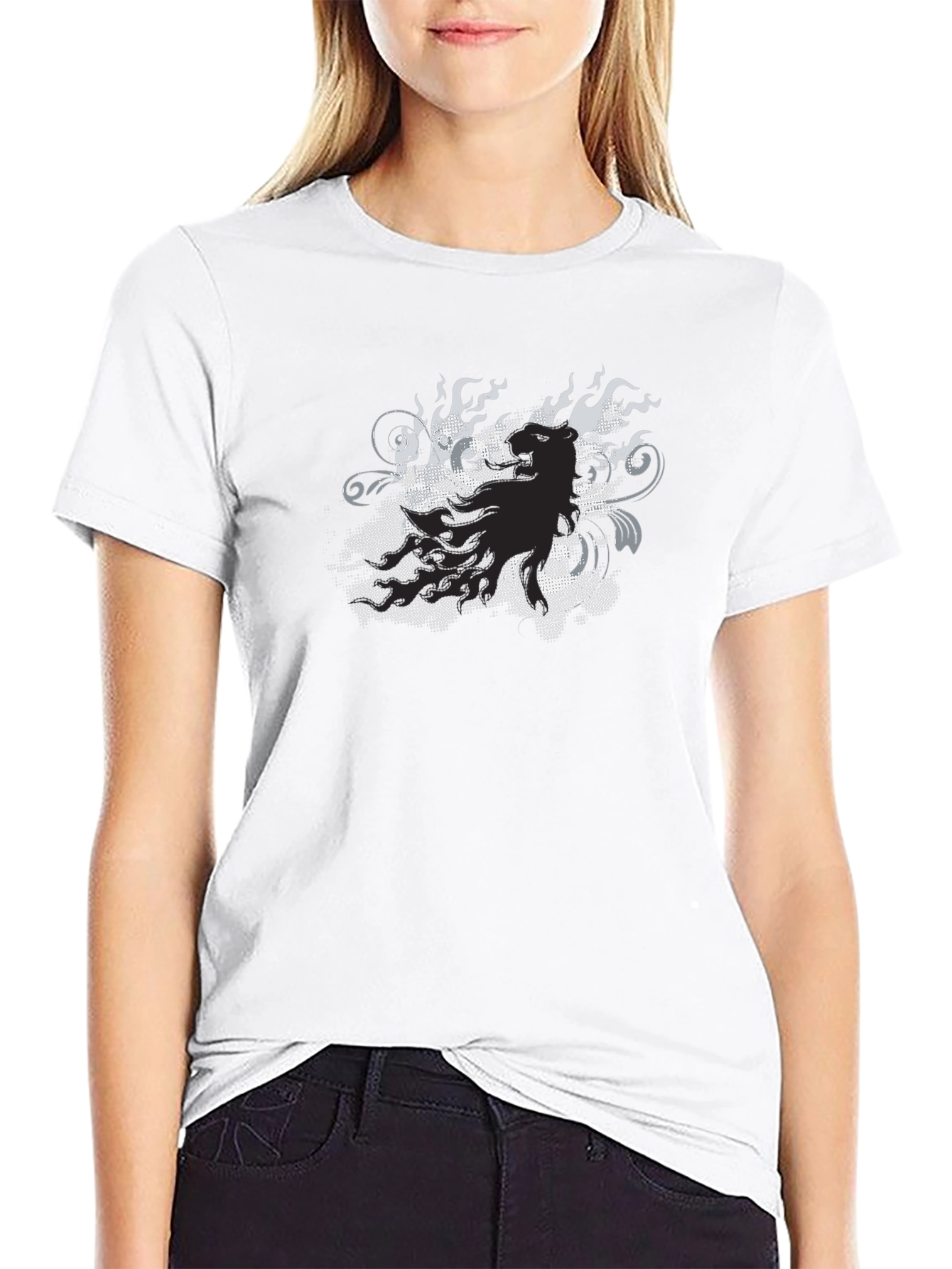 Edgy Graphic Print Black T-Shirt