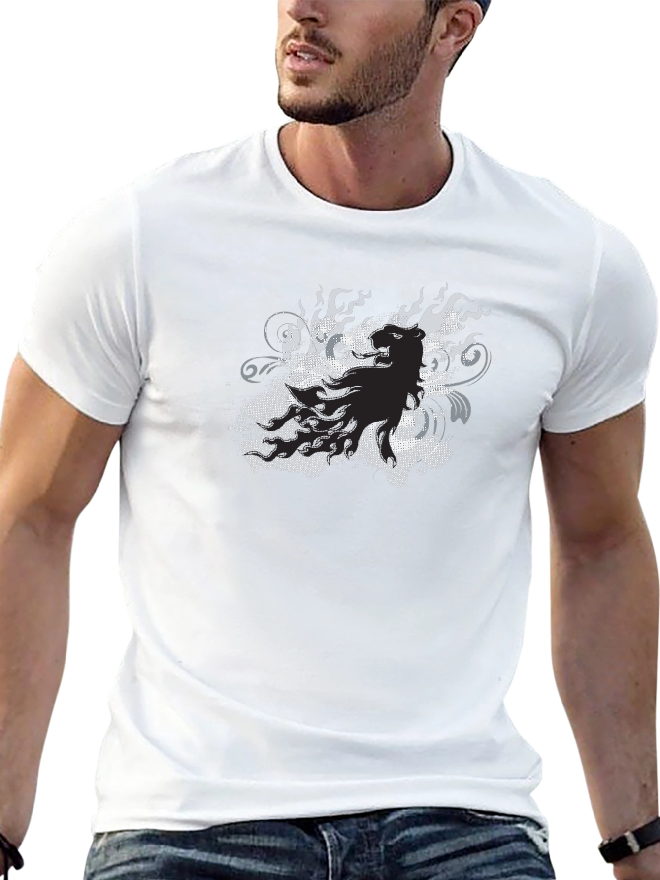 Edgy Graphic Print Black T-Shirt