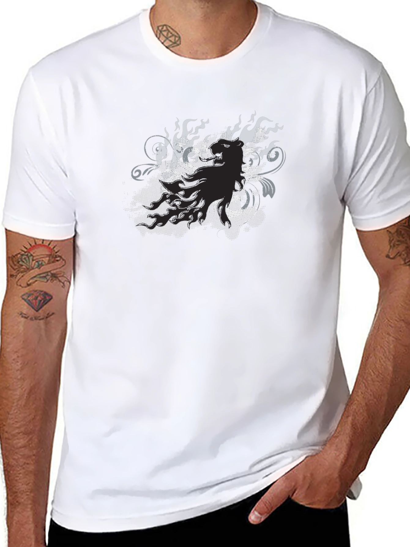 Edgy Graphic Print Black T-Shirt