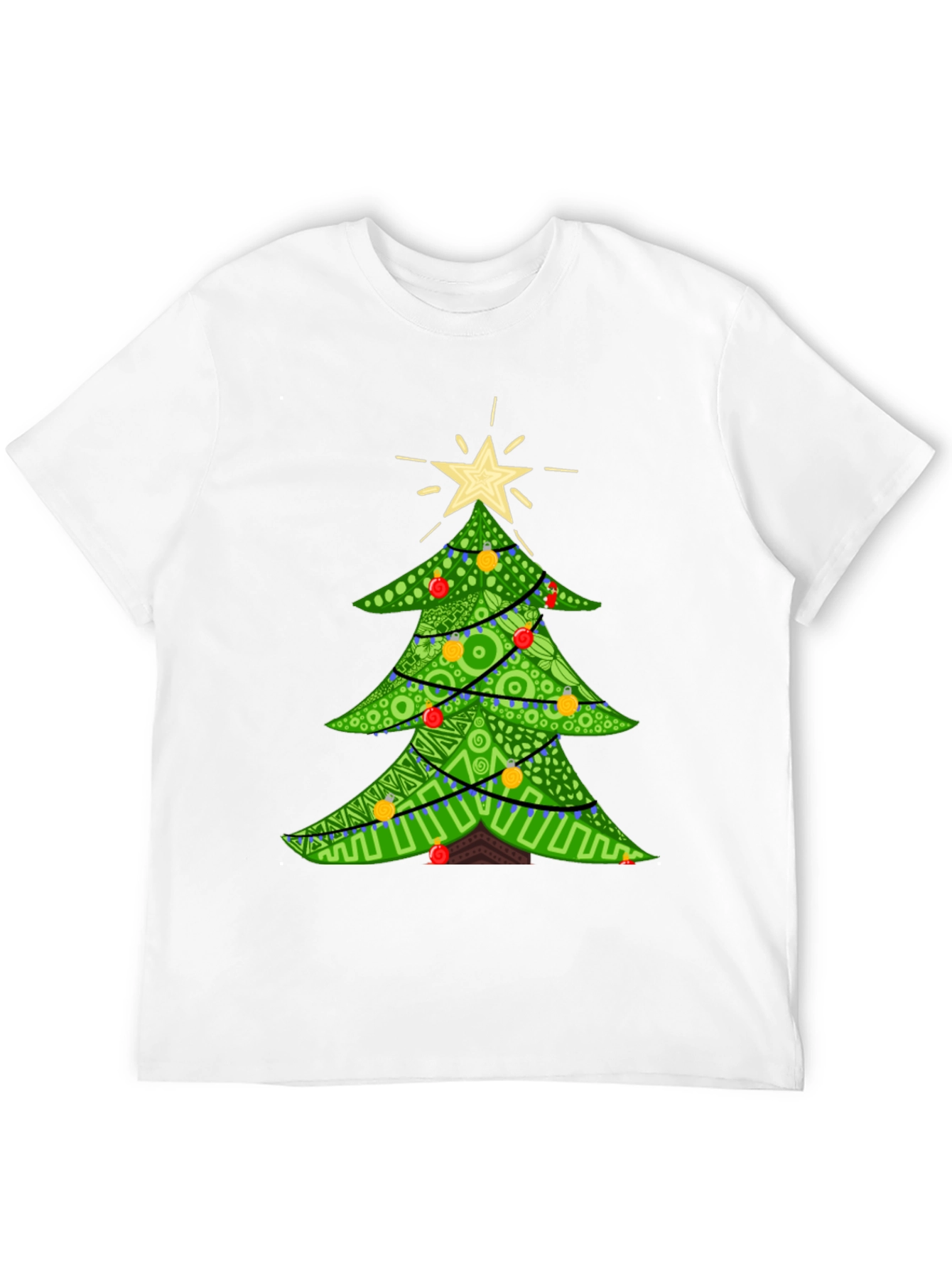Festive Christmas Tree Graphic Tee - Holiday Apparel