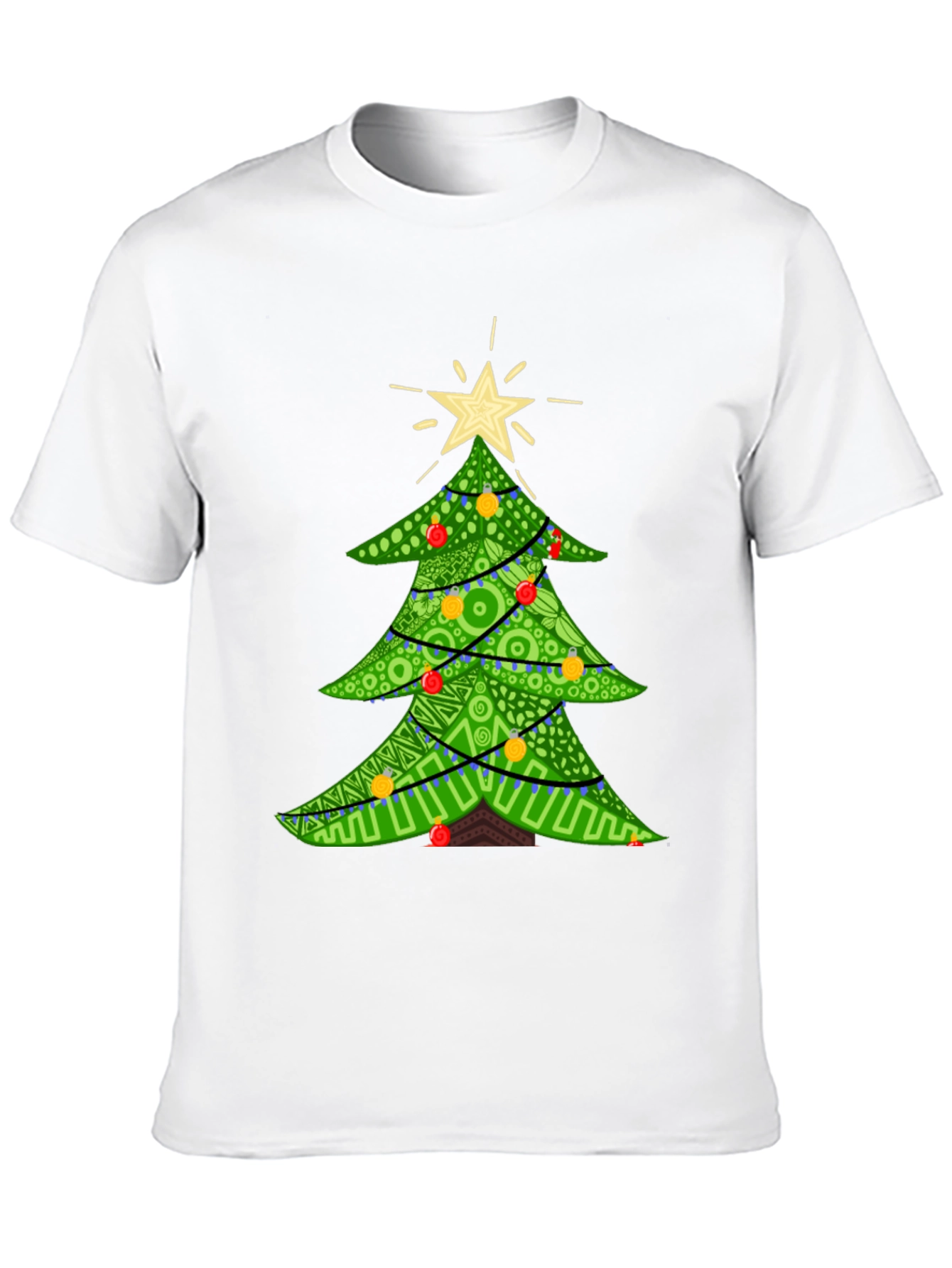 Festive Christmas Tree Graphic Tee - Holiday Apparel