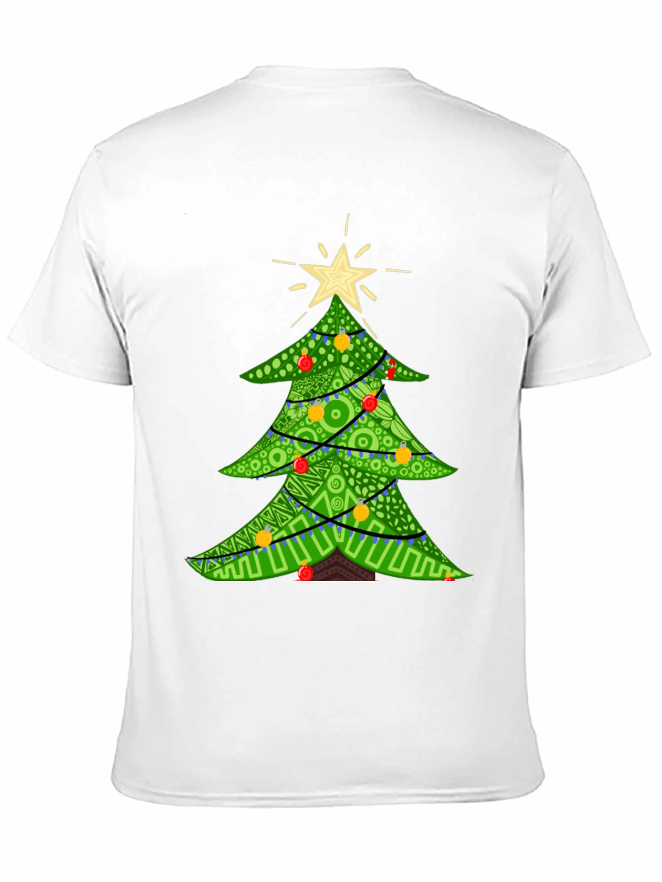 Festive Christmas Tree Graphic Tee - Holiday Apparel