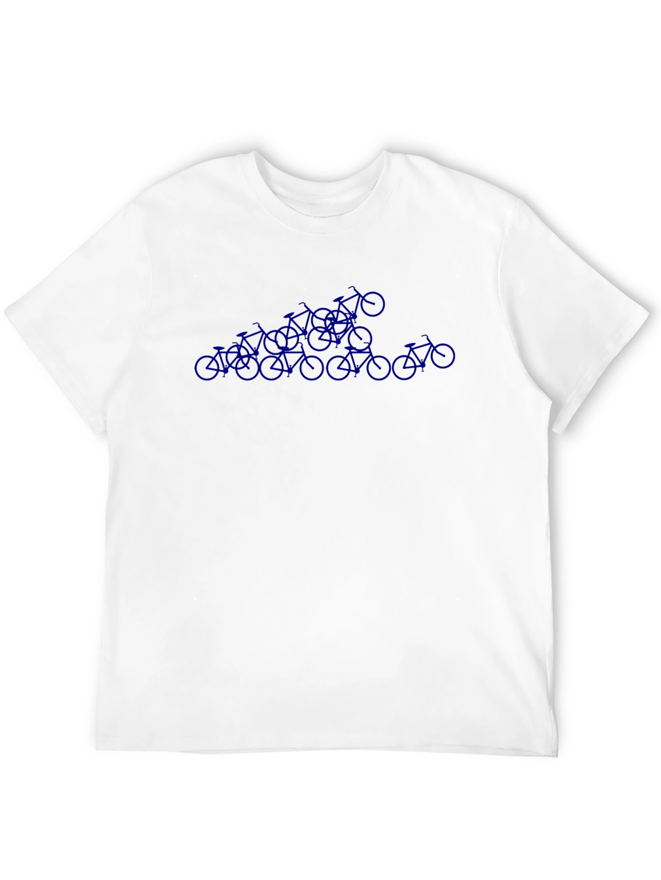 Blue Bicycle Pattern Black Tee
