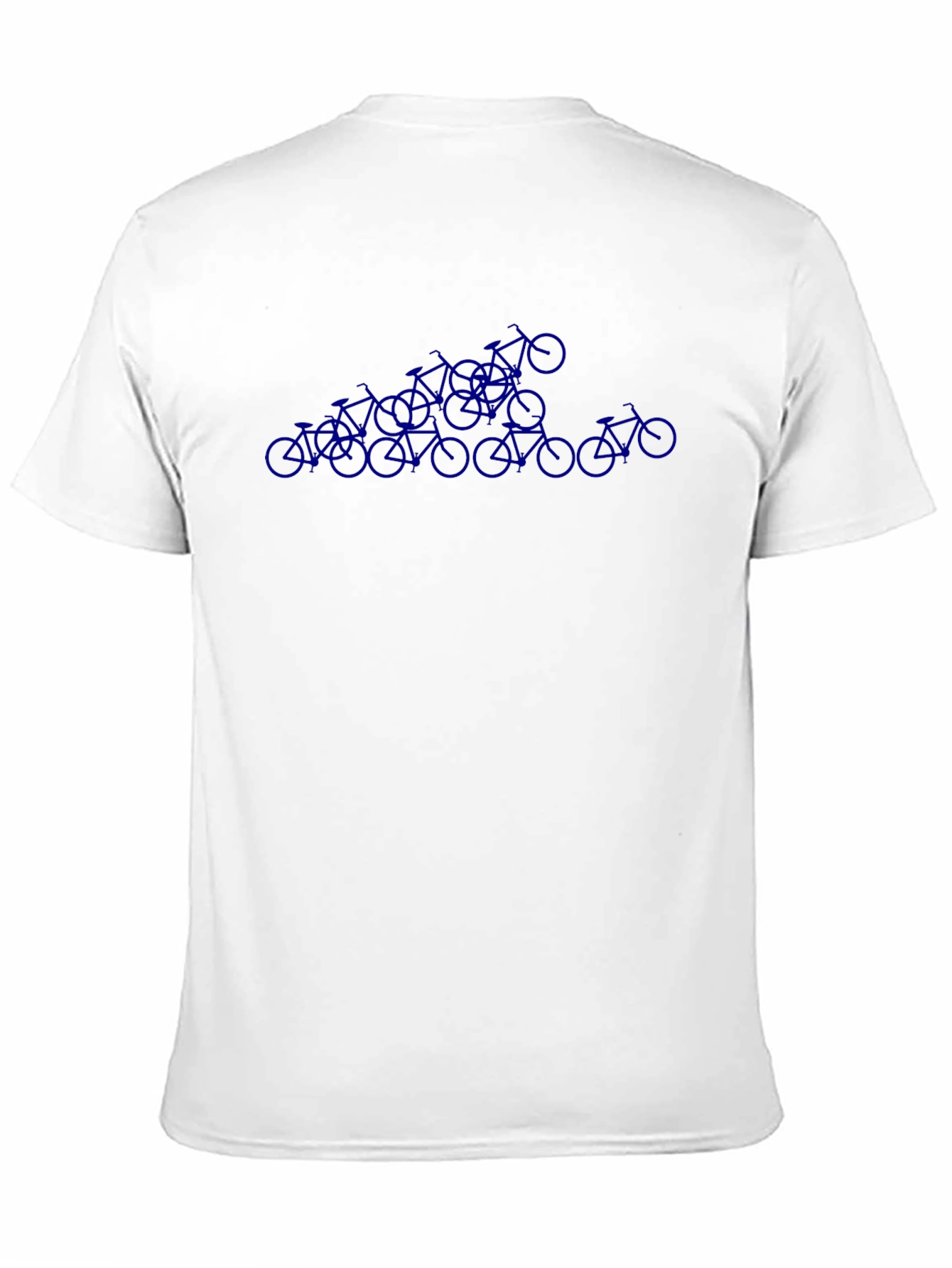 Blue Bicycle Pattern Black Tee