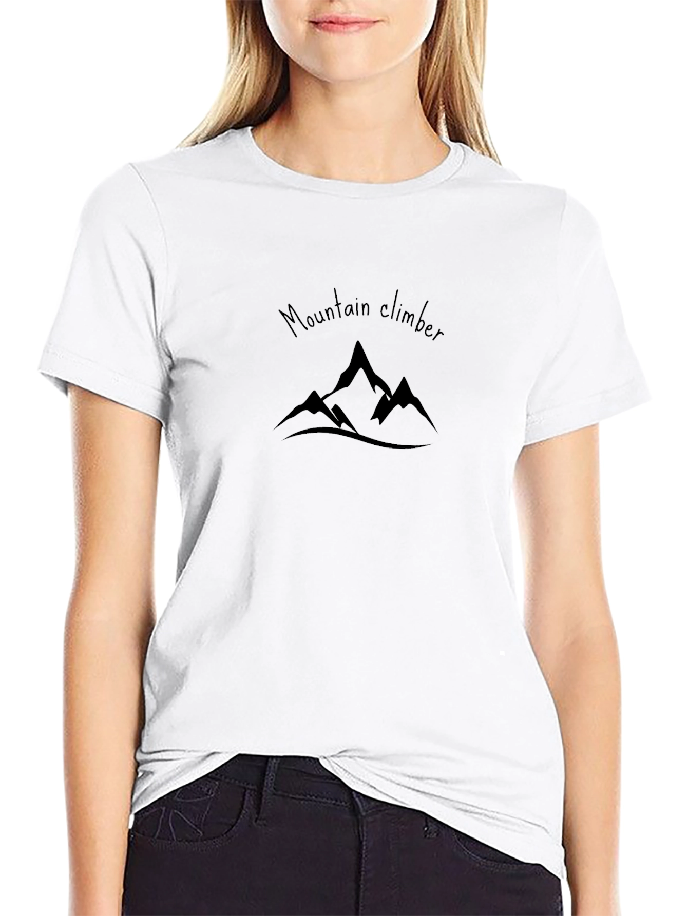 Mountain Climber Graphic Tee - Black Cotton T-Shirt