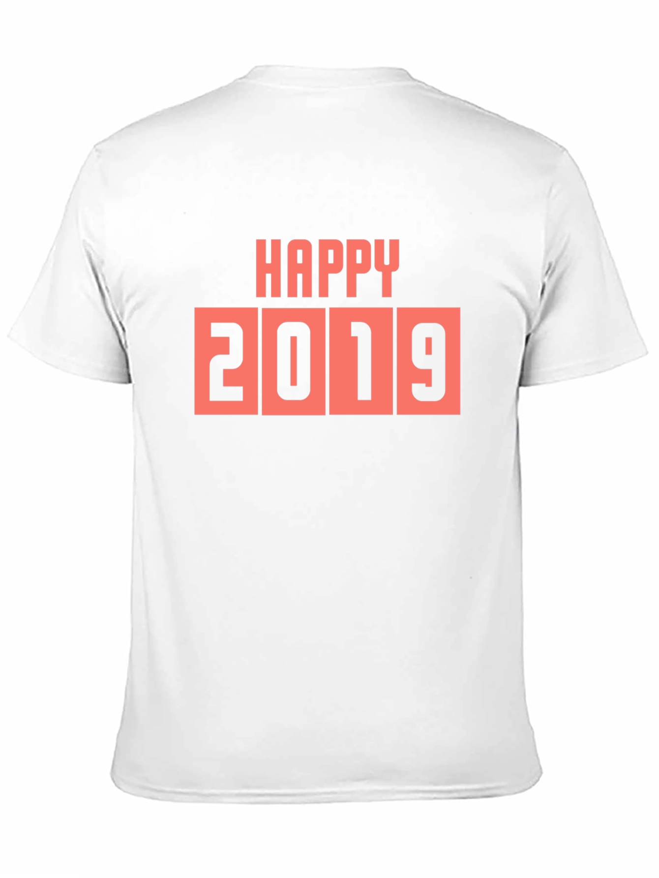 Happy 2019 Graphic Tee - Black Cotton Casual T-Shirt