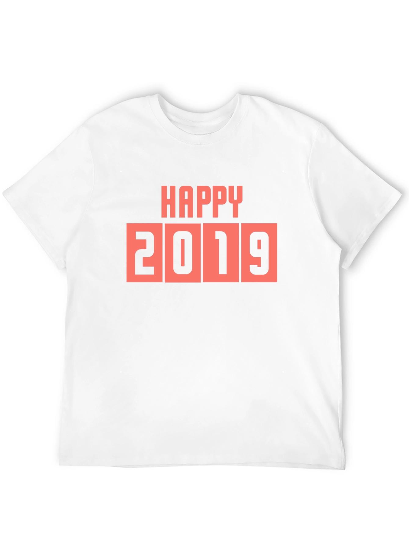 Happy 2019 Graphic Tee - Black Cotton Casual T-Shirt