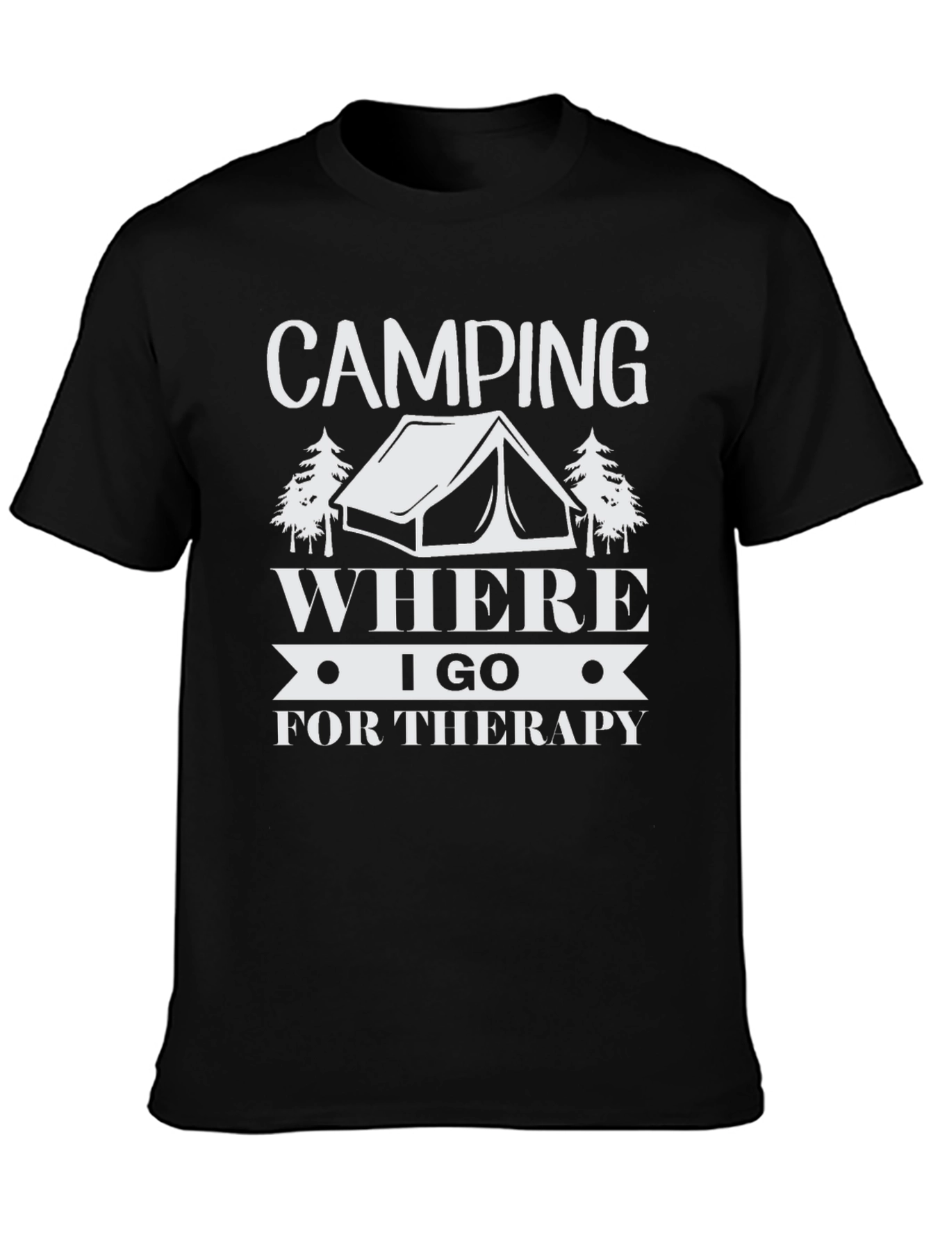 Camping Therapy Black Graphic Tee