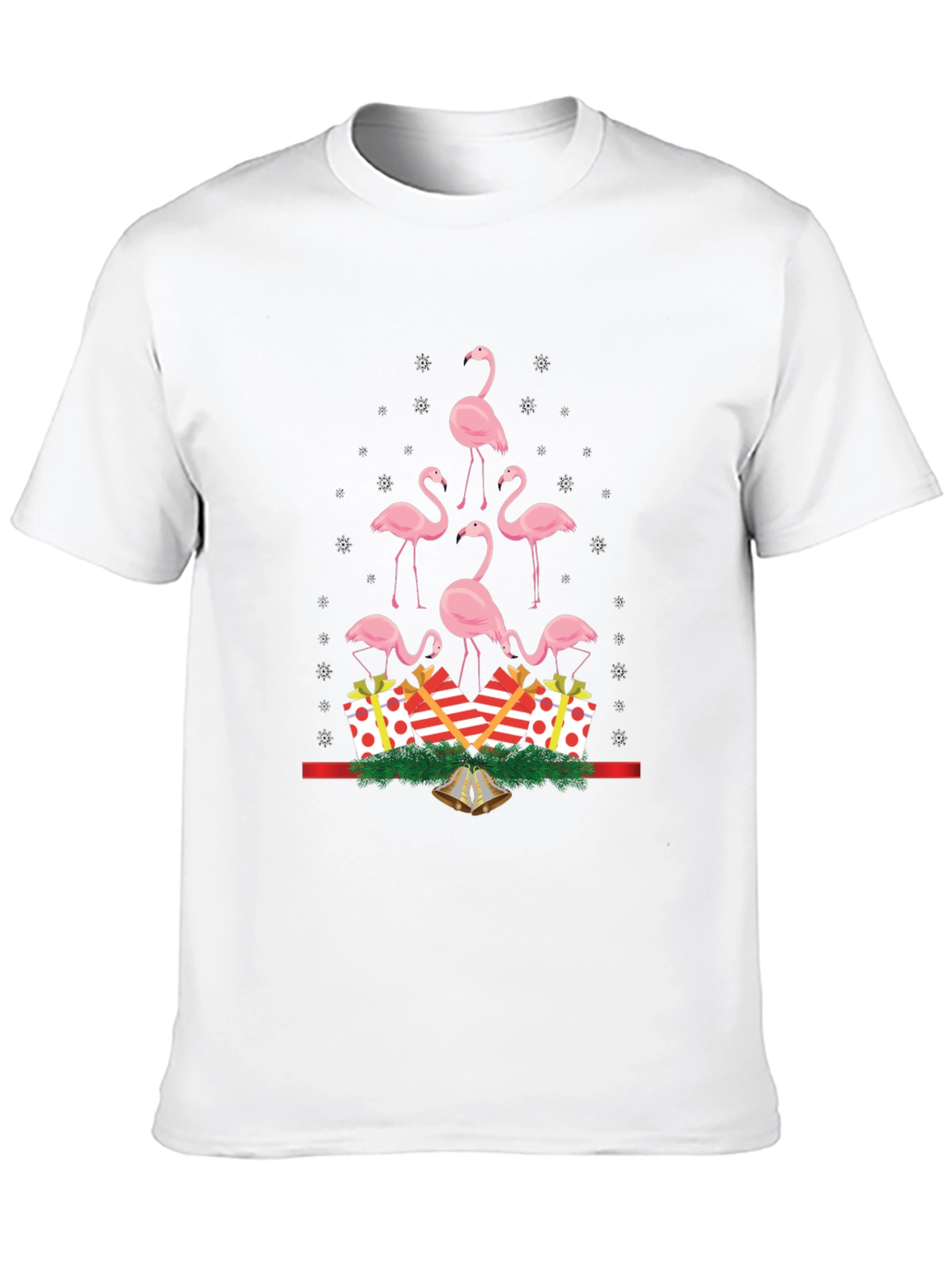 Festive Flamingo Christmas Tree T-Shirt